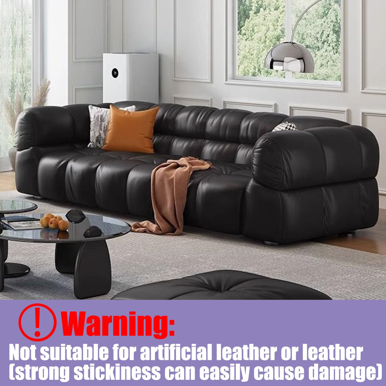 Chuangseed Anti Cat Scratch Tape, 4' X 30Yds, Transparent, Double Sided, Furniture Protector, Pet Safe, Easy Installation, One Year Warranty