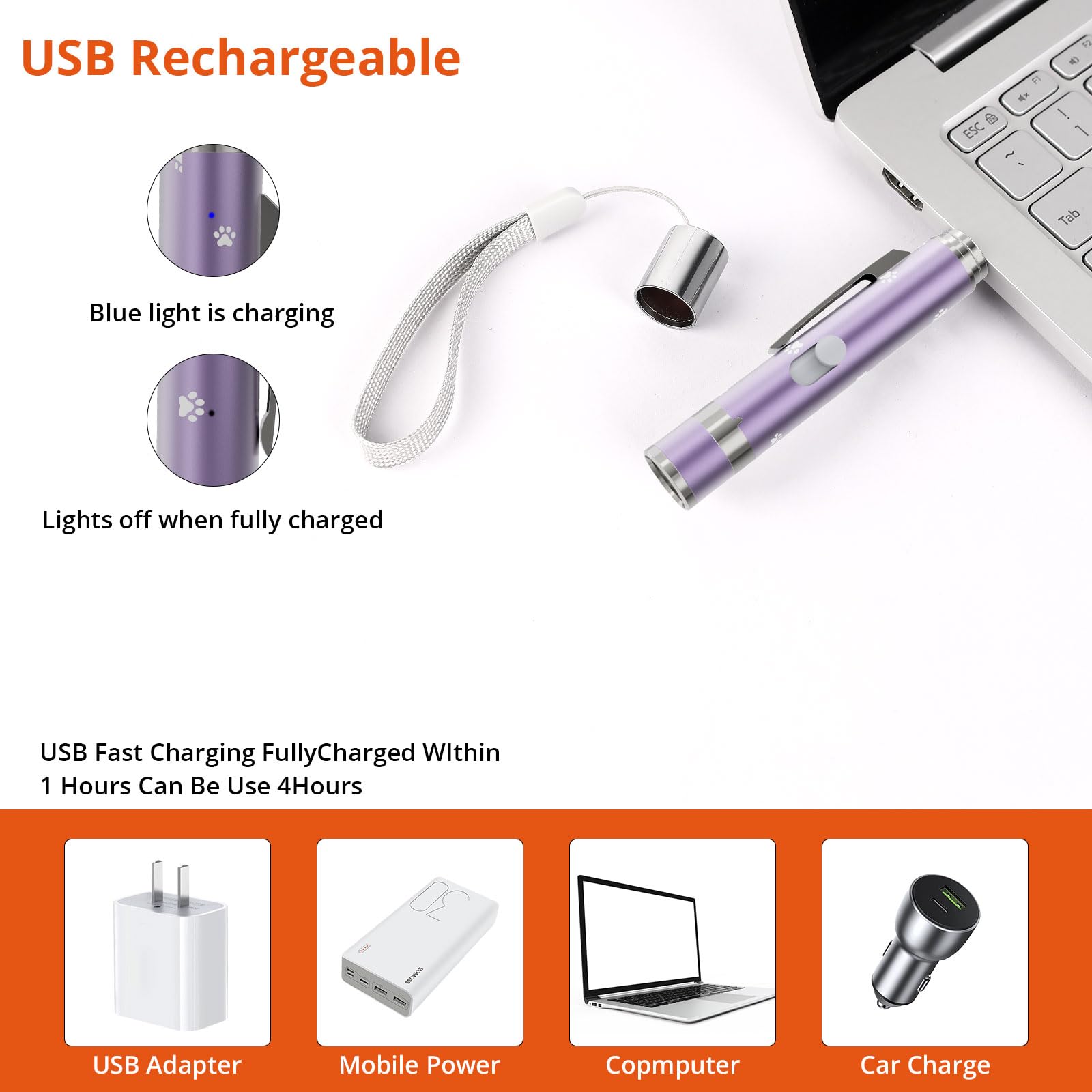 Oumsis 2 Pack Interactive Red Light Pointer - 7 Adjustable Patterns, Rechargeable Interactive Cat Toy For Indoor Cats, Fun Exerc