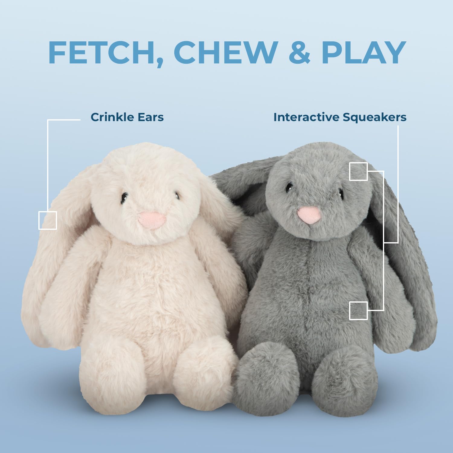Best Pet Supplies Interactive Squeaky Dog Chew Toy, Ideal Dog Toys for Chewers, Small, Medium & Large Dogs, and Fetch Lovers - B