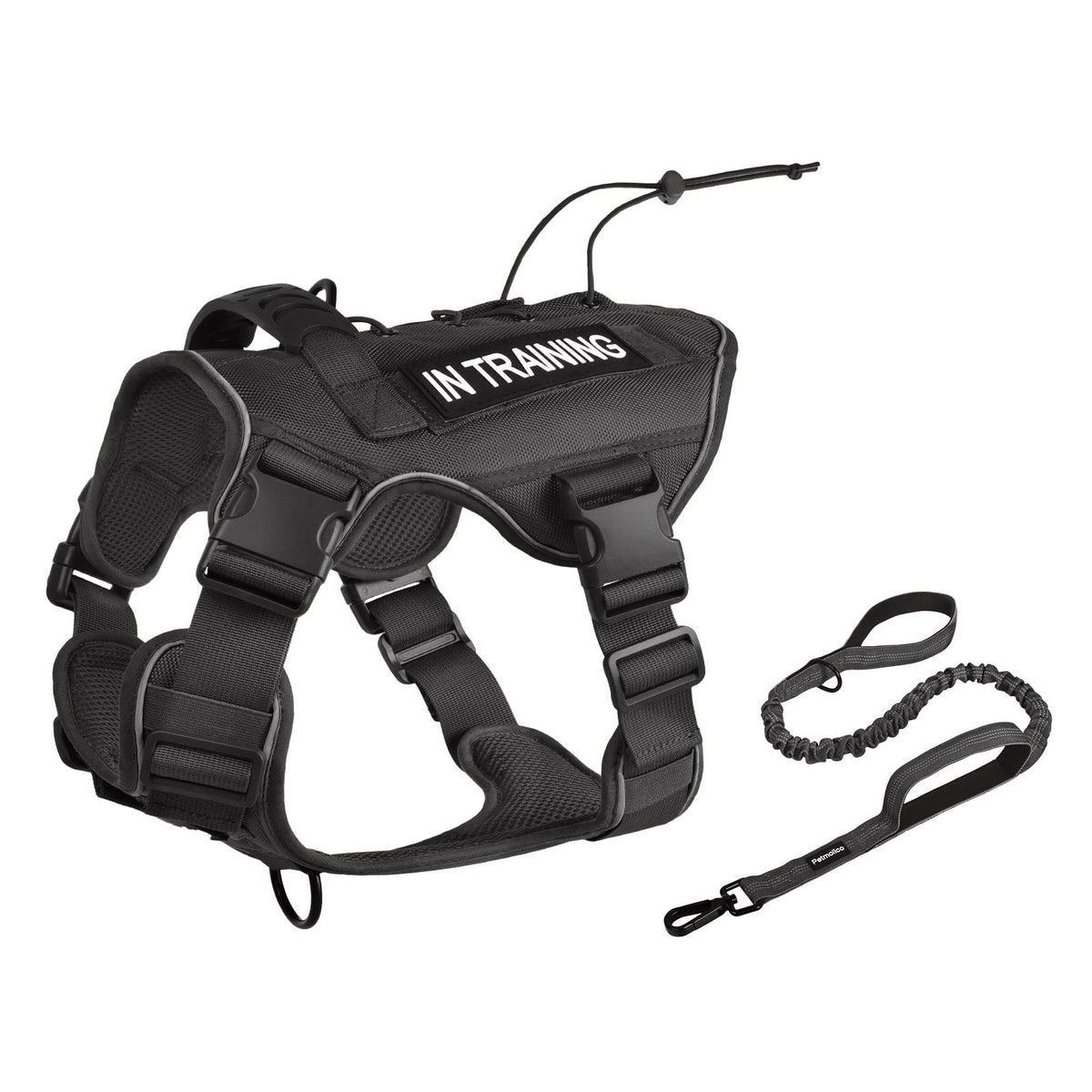 Petmolico Tactical Dog Harness With Leash, No Pull Dog Harness With Hook And Loop Panels For Hiking Training Military Service Do