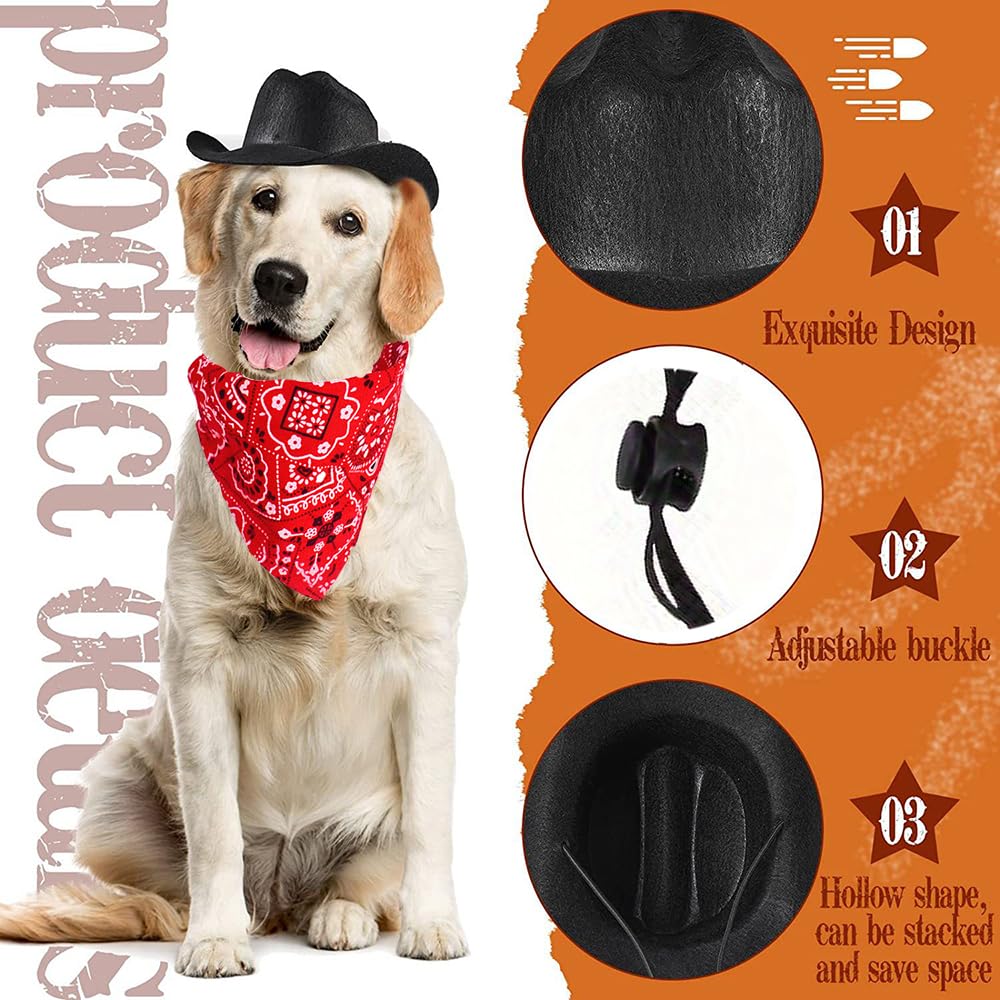 Dog Cowboy Costume Mini Brown Cowboy Hat Pet Bandana Halloween Costume For Cat Size L