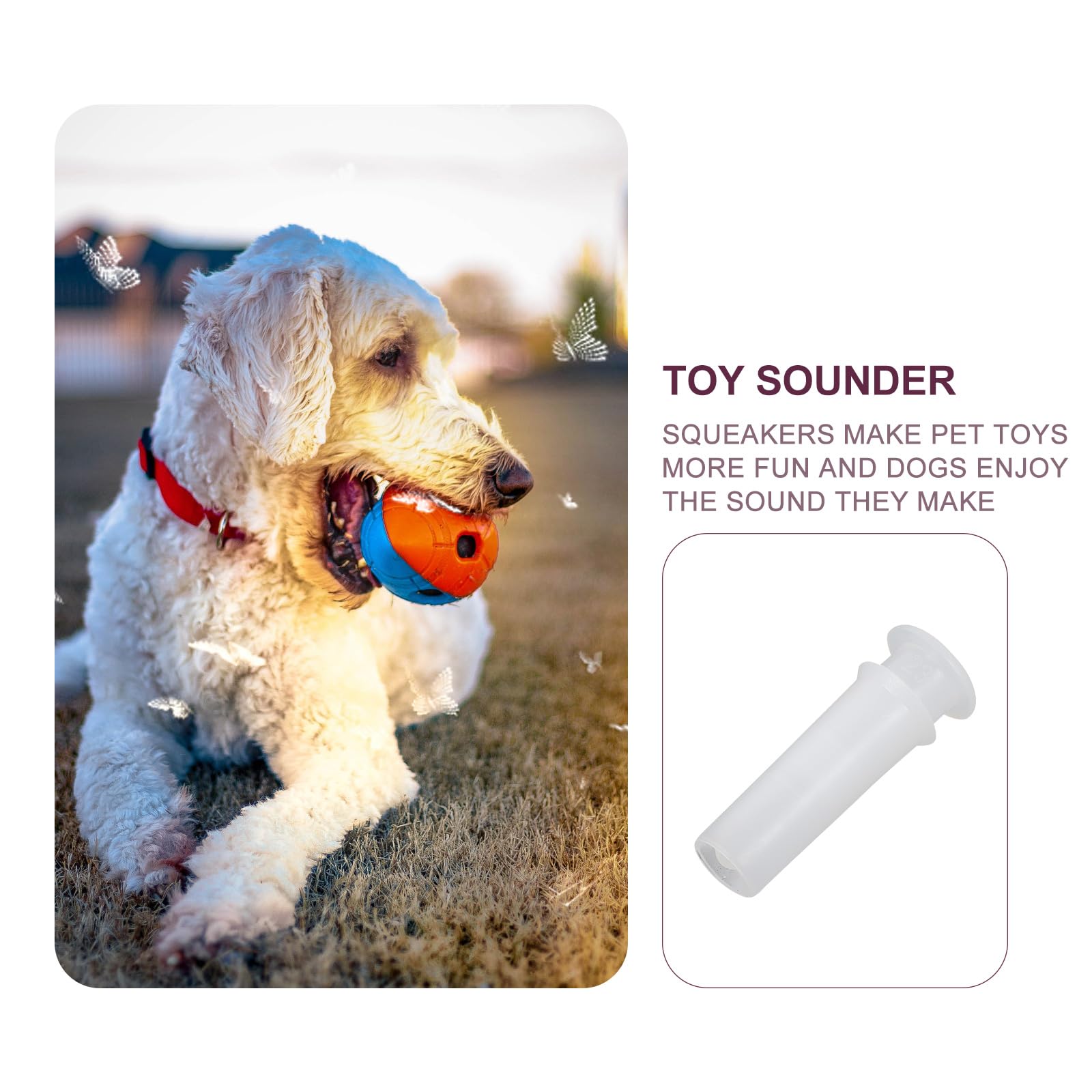 100 Pcs White Toy Noise Makers Insert Squeakers, Plastic Dog Squeaky Toy Whistles, Dog Squeak Toys Toy Insert Replacements,Dog W