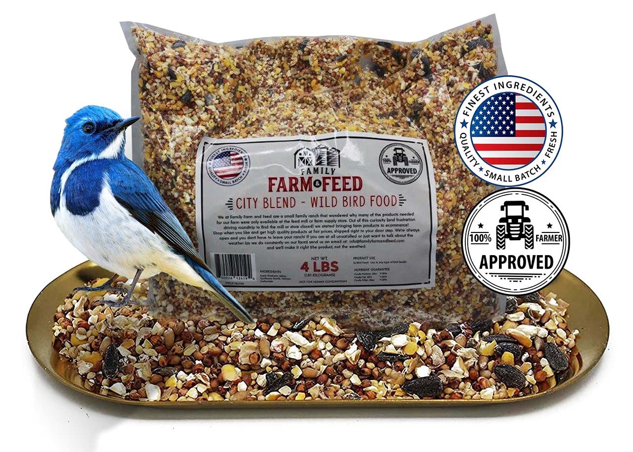 FAMILY FARM AND FEED | Four Season | City Blend | Fancy Wild Bird Food | Backyard Songbird| 4 Pounds