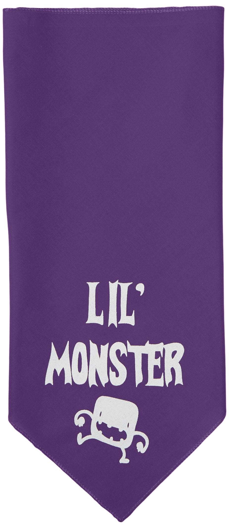 Halloween Pet and Dog Bandana Screen Printed, Lil Monster Purple Large