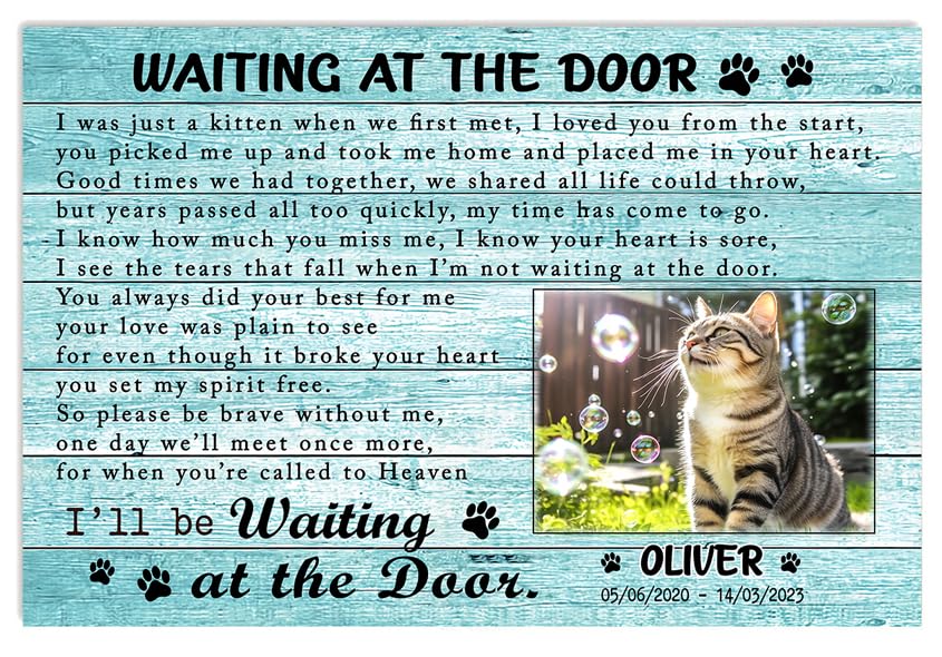 P80814 Funny Cat Memorial Poster Gifts - Personalized Cat Lover Dad Wall Art Decor, Custom Landscapes
