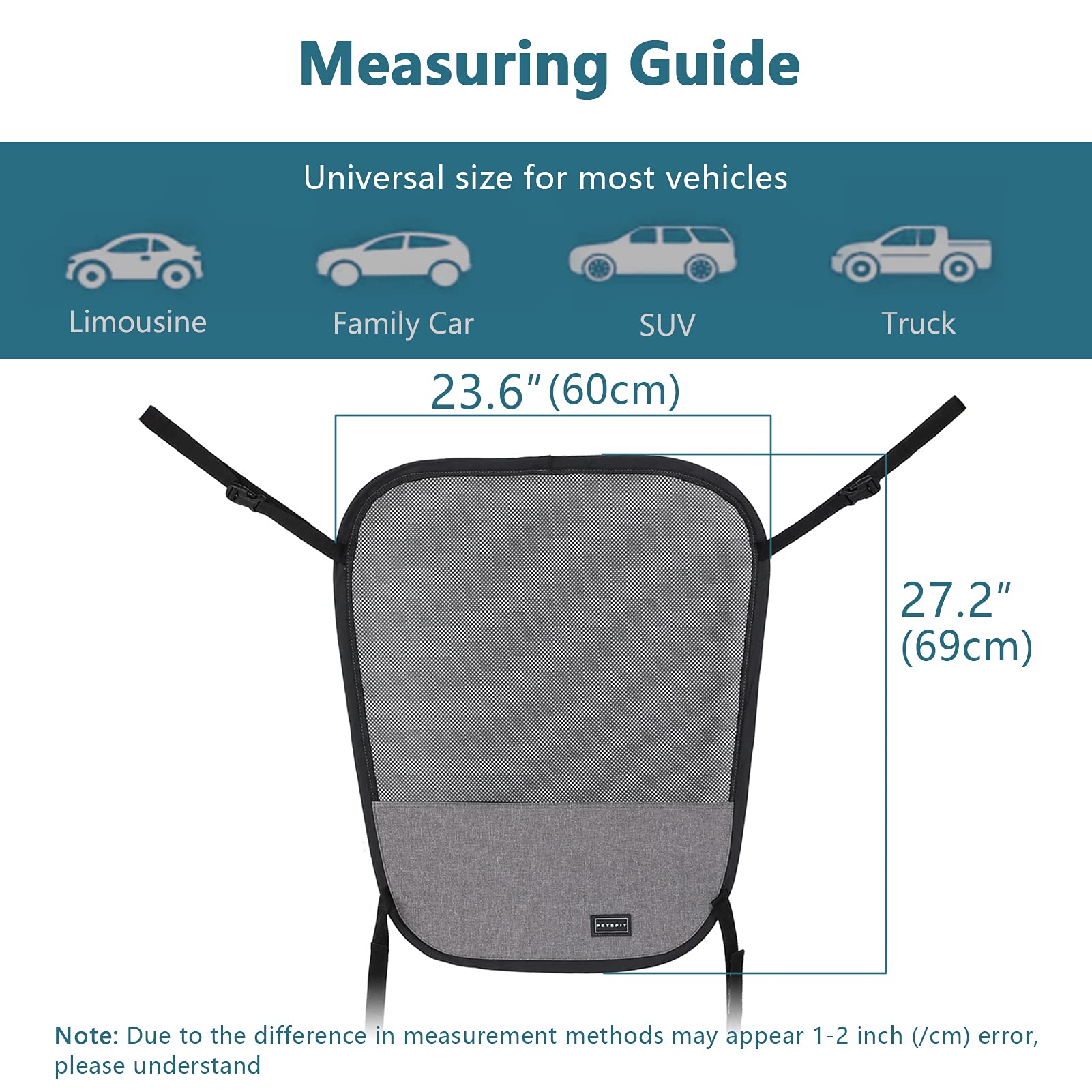 Petsfit Dog Car Barrier Vehicle Pet Barrier Backseat Mesh Dog Car Divider Net With Adjusting Rope And Hook Suitable For Suv Pick