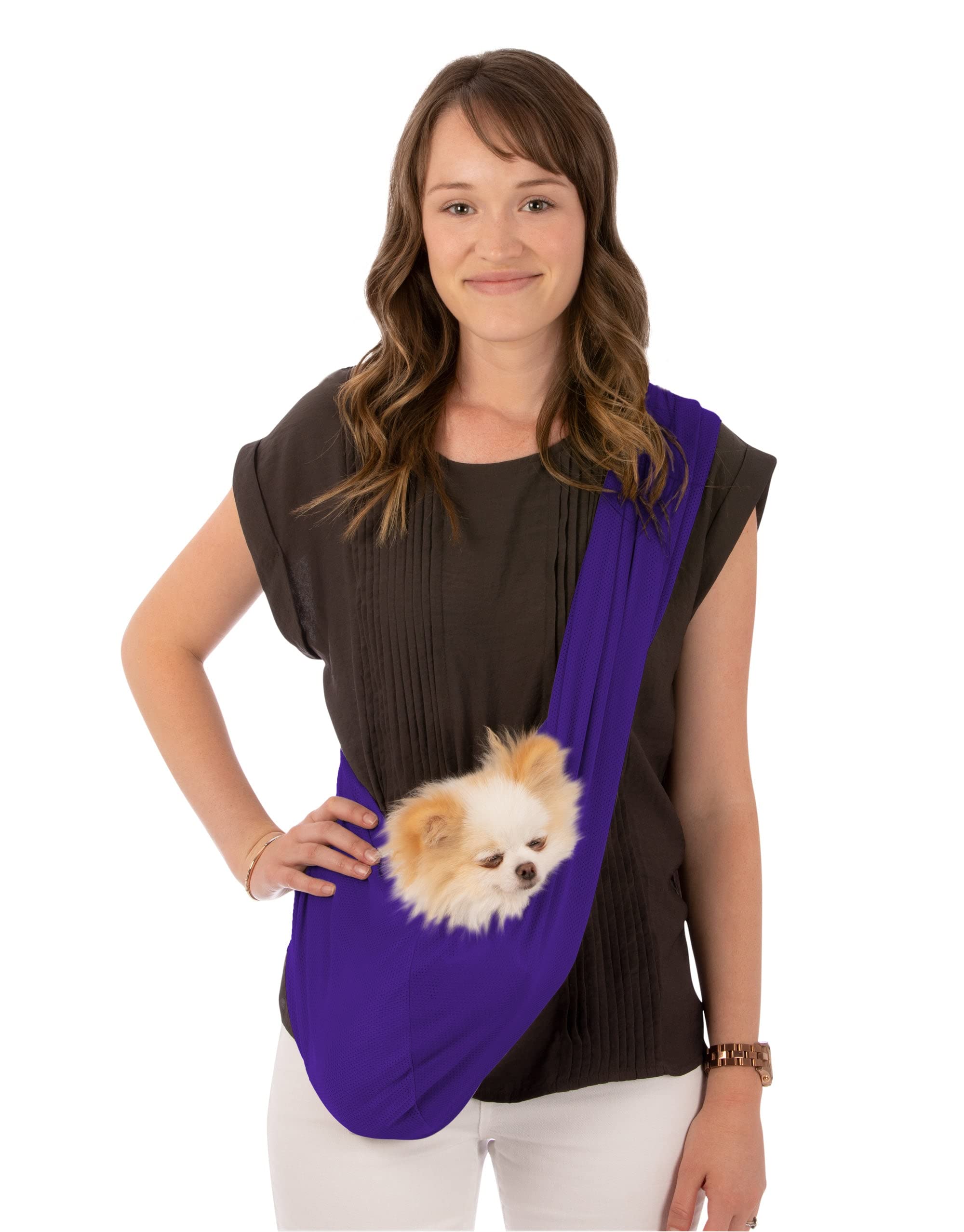 Susan Lanci Designs Premium Mesh Sport Sling Carrier For Dogs, Large, Amethyst