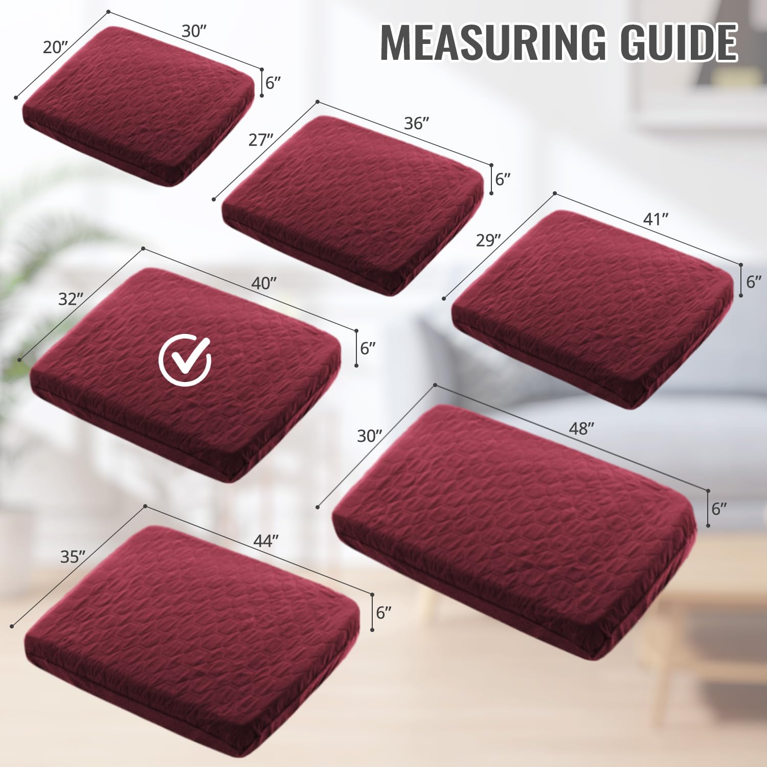 Nanbowang Waterproof Dog/Pillow Quilted Pet Bed Cover - Washable, Easy To Remove, Lovely Puppy/Cat Bed 32X40 Burgundy