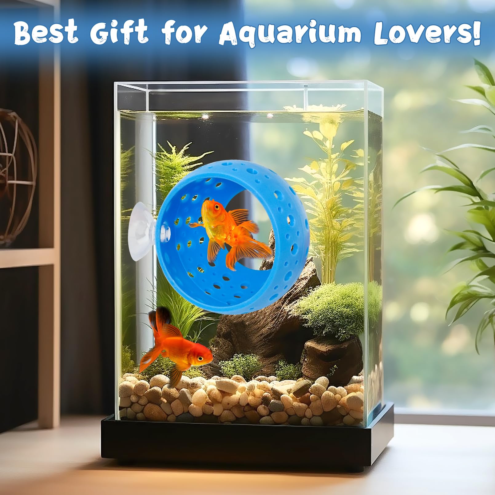 Fhiny Betta Tunnel, 2 PCS Aquarium Fish Hideout with Suction Cup Tank Tunnel Shrimp Cave Aquarium Ornament Fish Tank Accessories