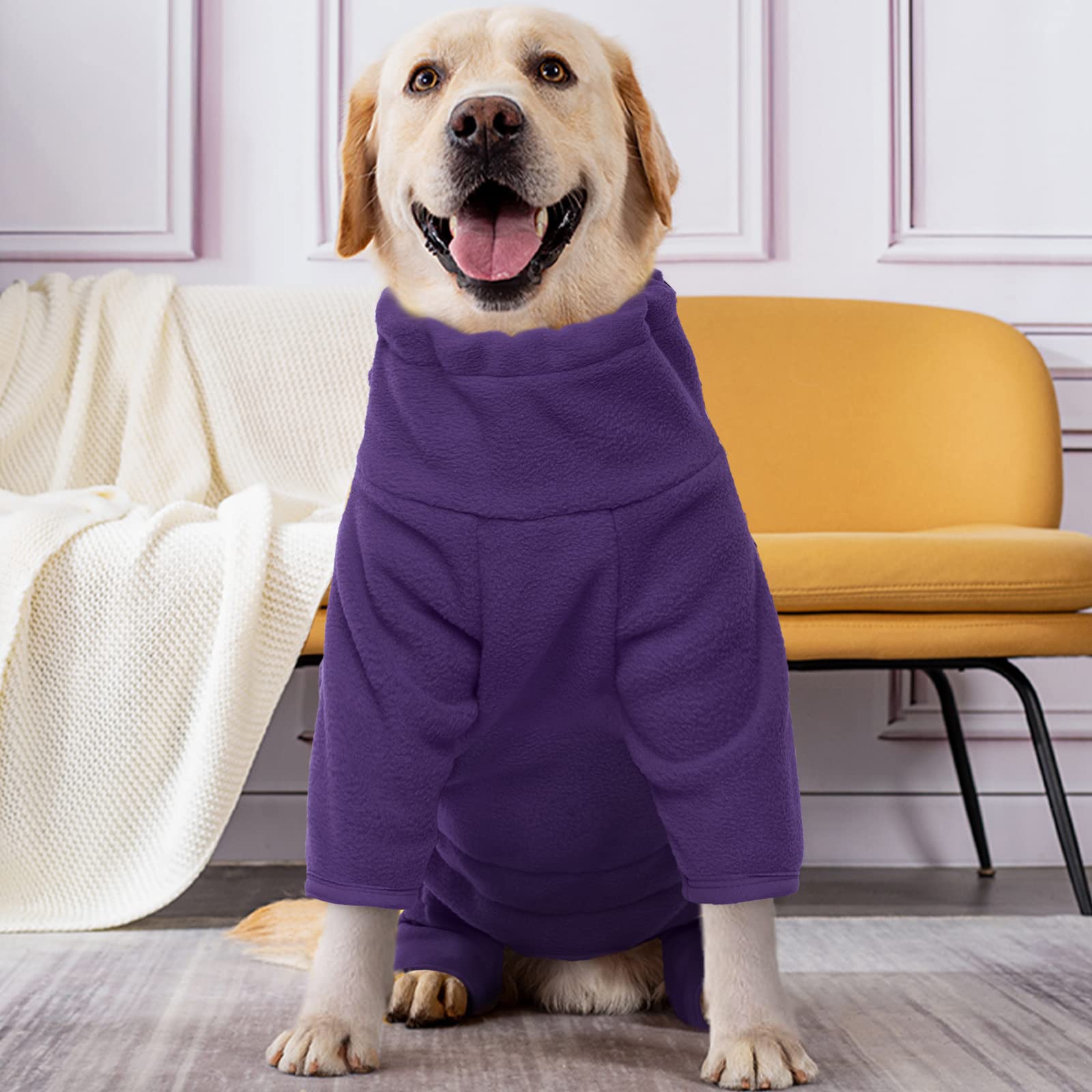 Rozkitch Dog Winter Coat Fleece Pajamas For Small Medium Large Dog, Soft Pullover Cold Weather Dog Jacket Jumpsuit Apparel Outfi