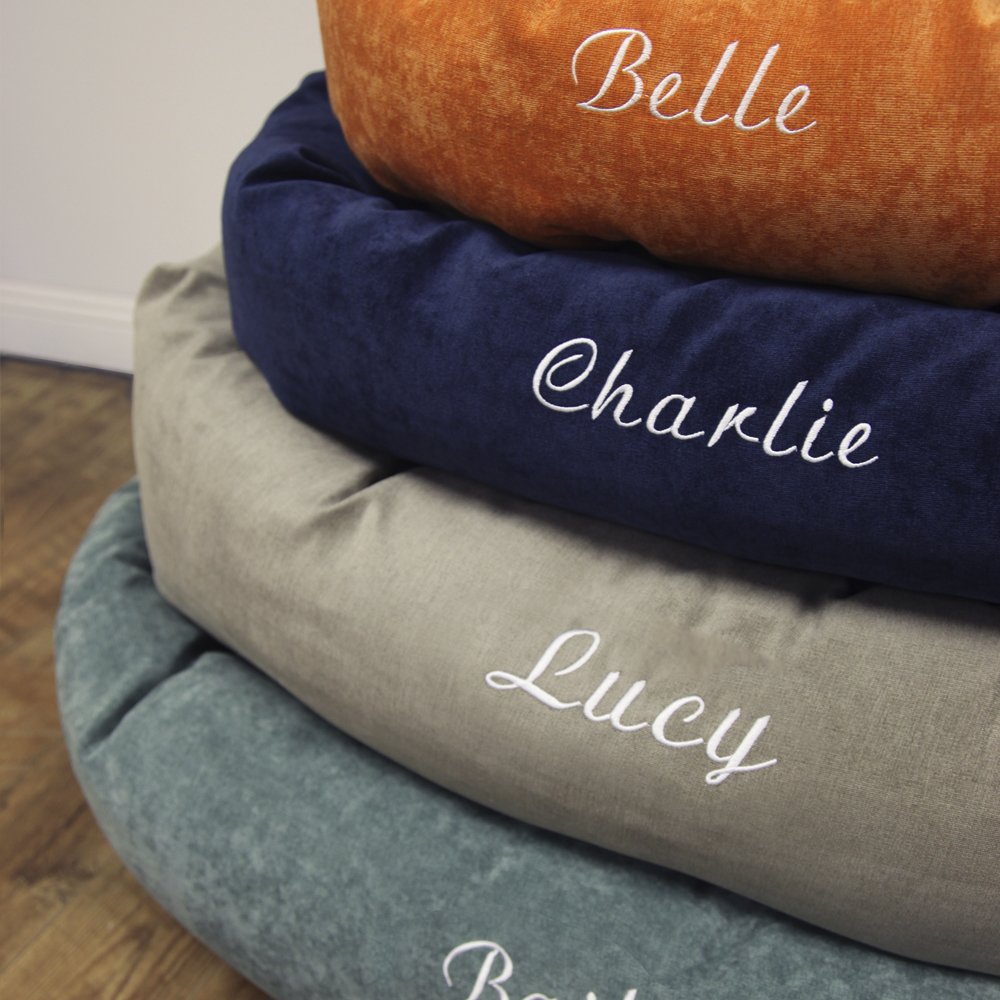 Majestic Pet Personalized Villa Memory Foam Mix Calming Bed - Washable Cozy Soft Round Donut Dog Bed With Spine Support, 52 Inch