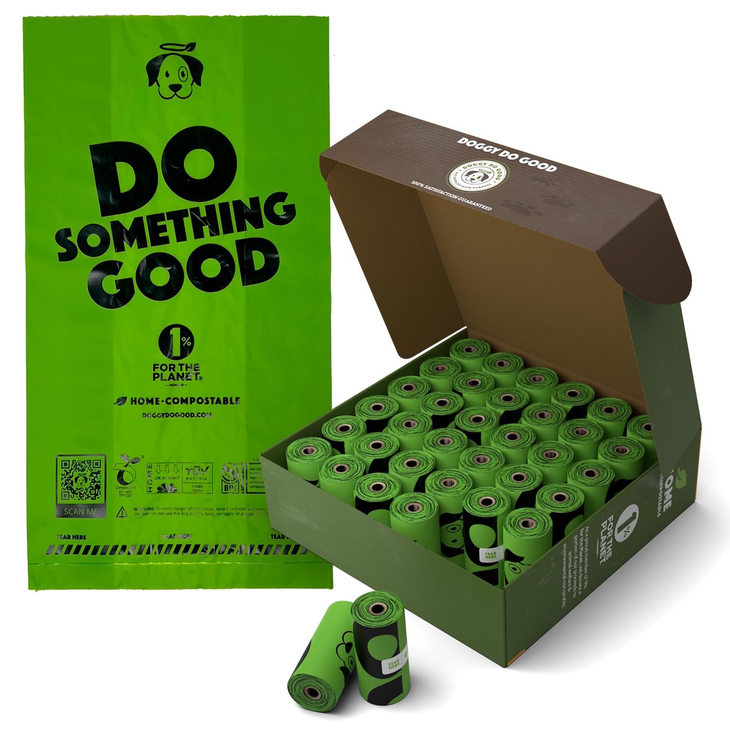 Doggy Do Good Landfill-Friendly Poop Bags | Dog Waste Bags Made with 50% Recycled Plastic + 15% Biobased Material | Unscented, T