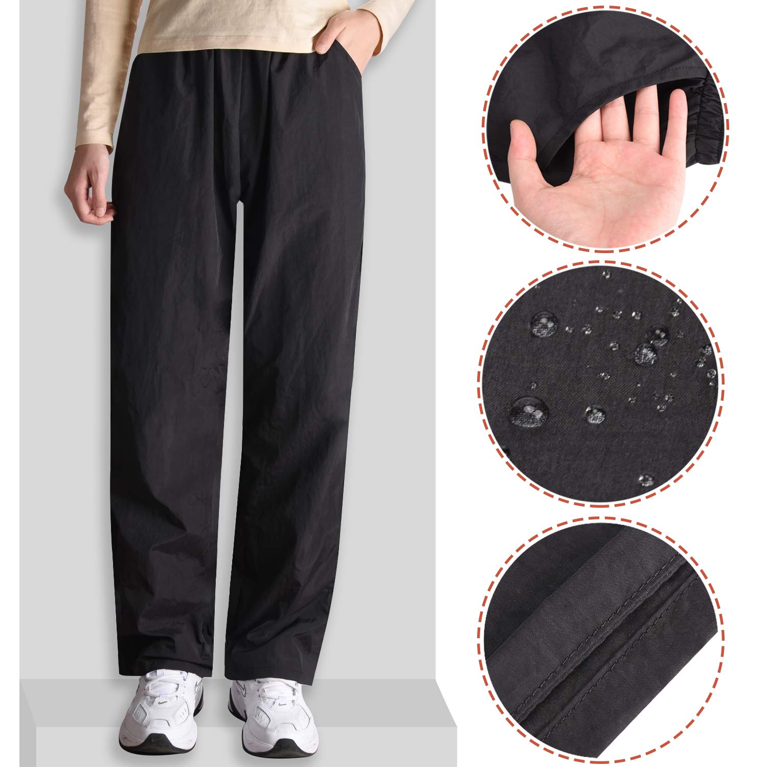 Noverlife Professional Pet Grooming Pants, M Size, Lightweight Unisex Grooming Black Pants, Anti-Static Pet Beautician Trousers,