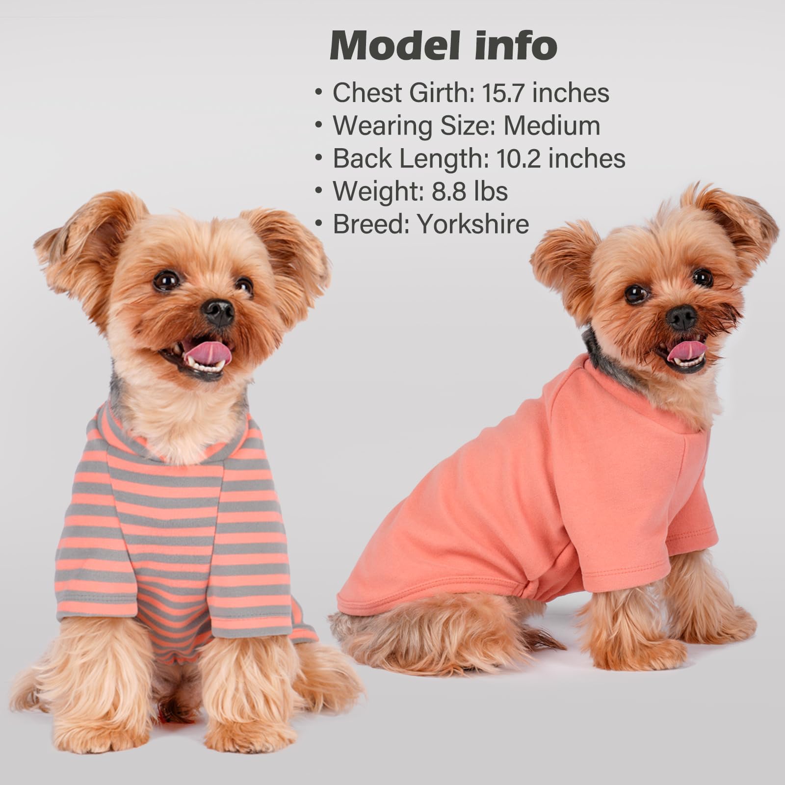 Kyeese 3Pack Dog Sweater Pullover For Small Dogs Male - Stretchy Fleece Lightweight Clothes Sweatshirt Dachshund Soft Comfort Co