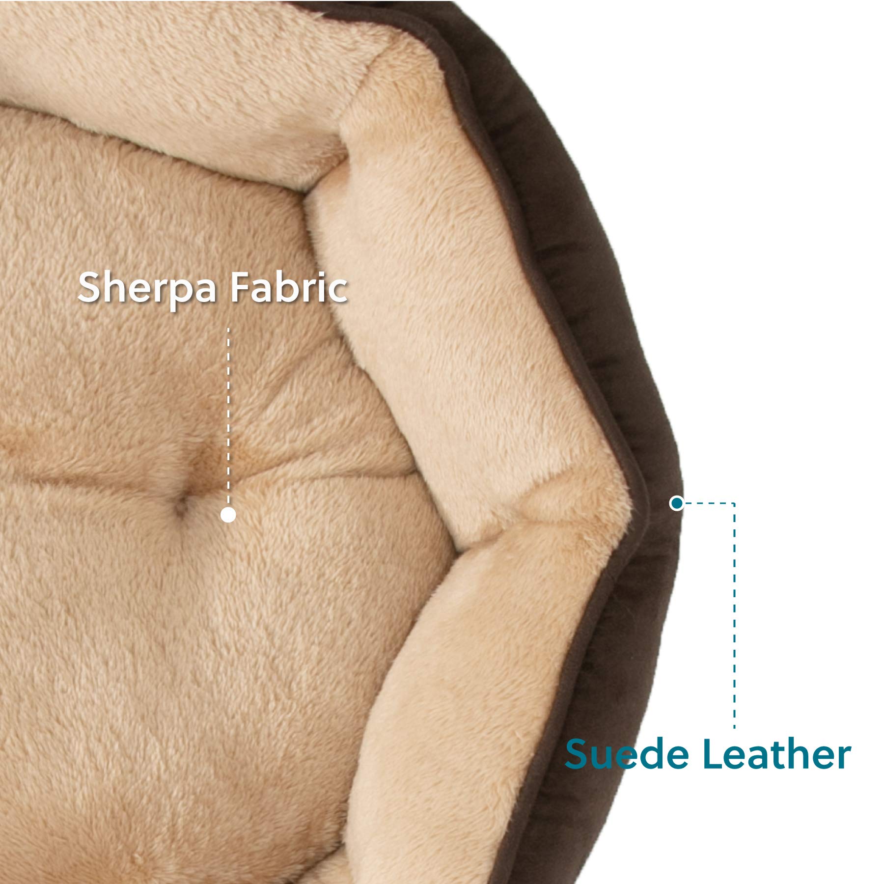 Bedsure Small Dog Bed For Small Dogs Washable - Round Cat Beds For Indoor Cats, Round Pet Bed For Puppy And Kitten With Slip-Resistant Bottom, Brown, 20 Inches