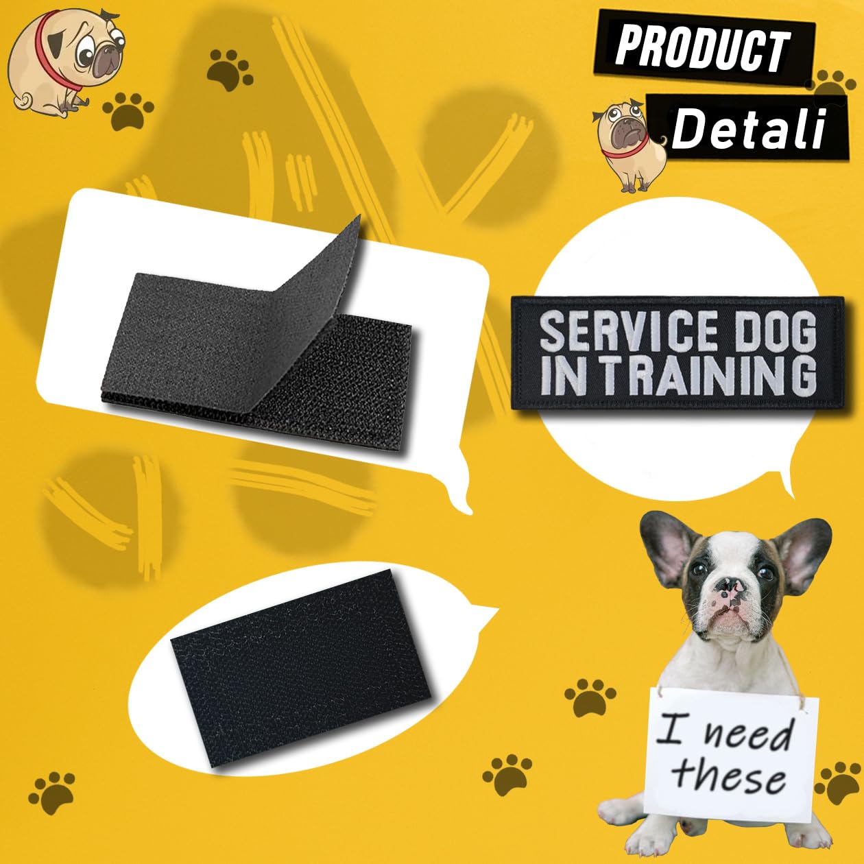 Zesion 4 Pcs Of Service Dog In Training Patch, Dog Tactical Vest Patch Removable Embroidered Hook And Loop Patch For Dog Vest Ca