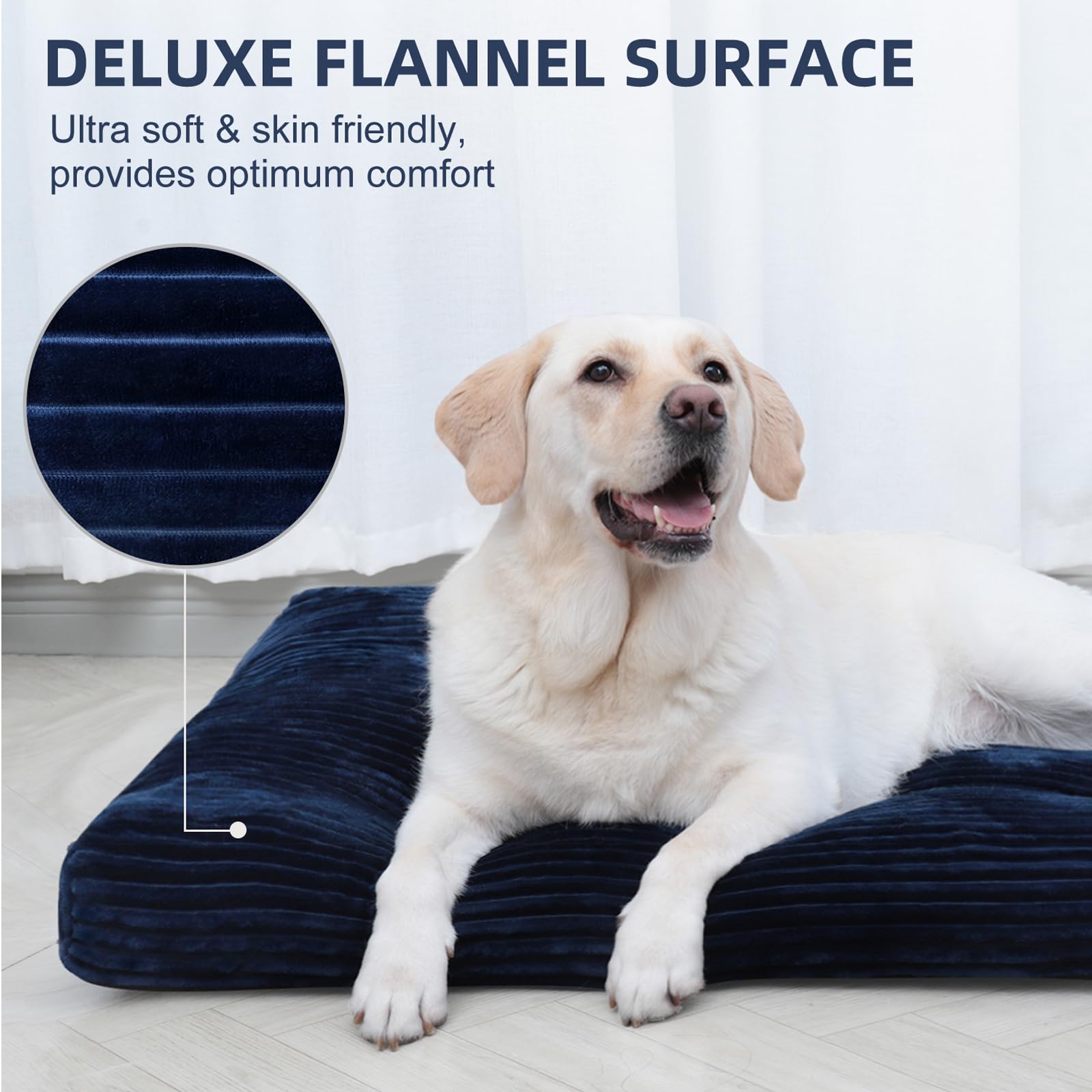 Dog Crate Bed Washable Dog Beds For Large Dogs Deluxe Thick Flannel Fluffy Comfy Kennel Pad Anti-Slip & Anti-Scratch Pet Sleepin