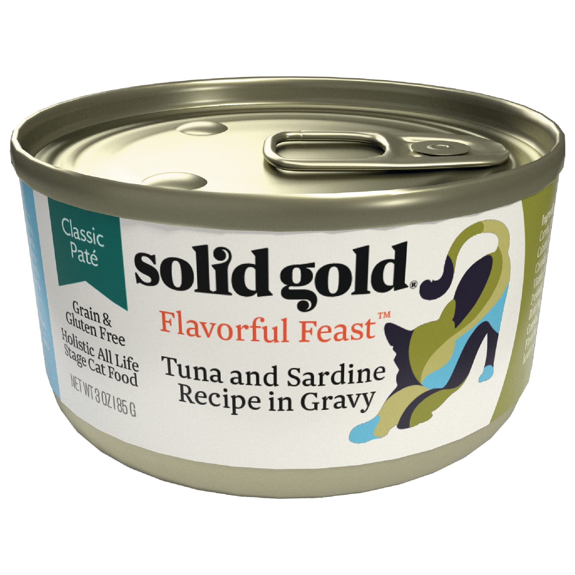 Solid Gold Flavorful Feast Wet Cat Food - Tuna & Sardine Pate - Canned Cat Food, 24 Pack