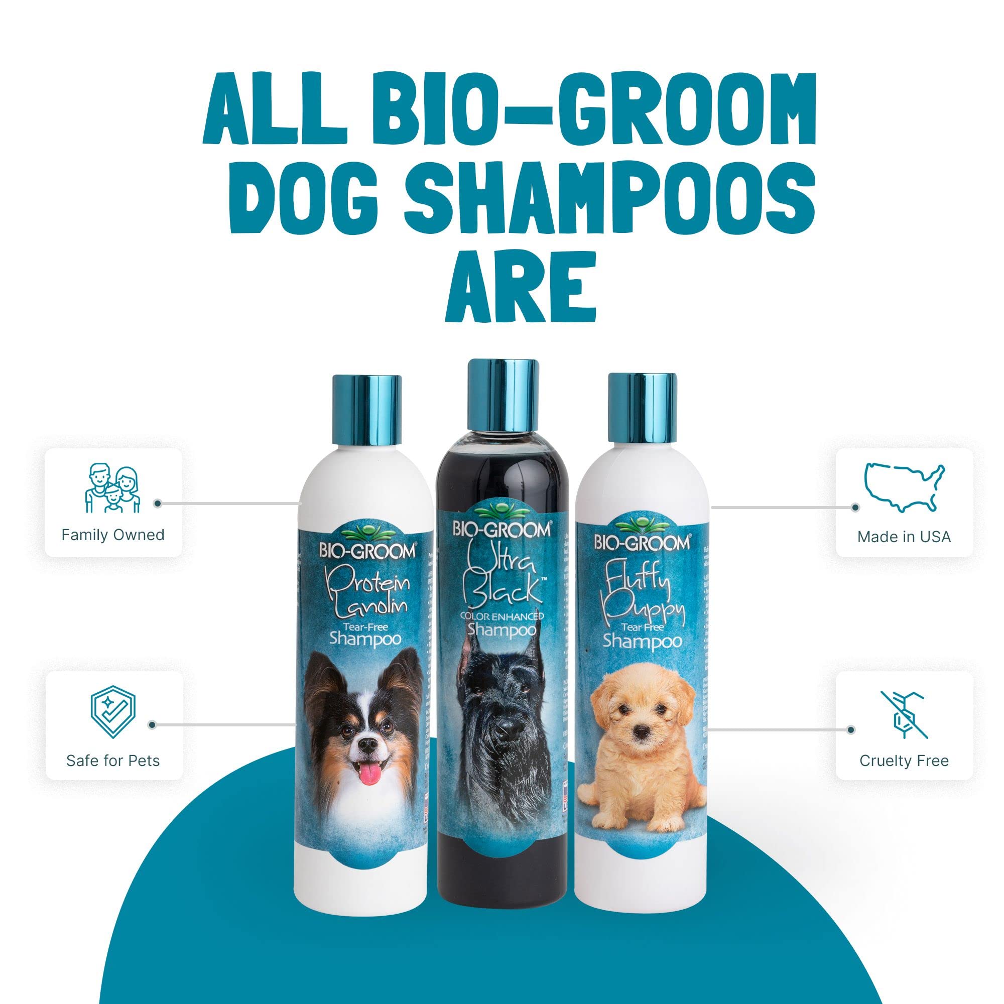 Bio-Groom Ultra-Black Dog Shampoo – Color Enhancing Pet Shampoo, Dog Bathing Supplies, Puppy Wash, Dog Grooming Supplies, Cruelty-Free, Made In Usa, Coat Brightener Shampoo – 12 Fl Oz 1-Pack