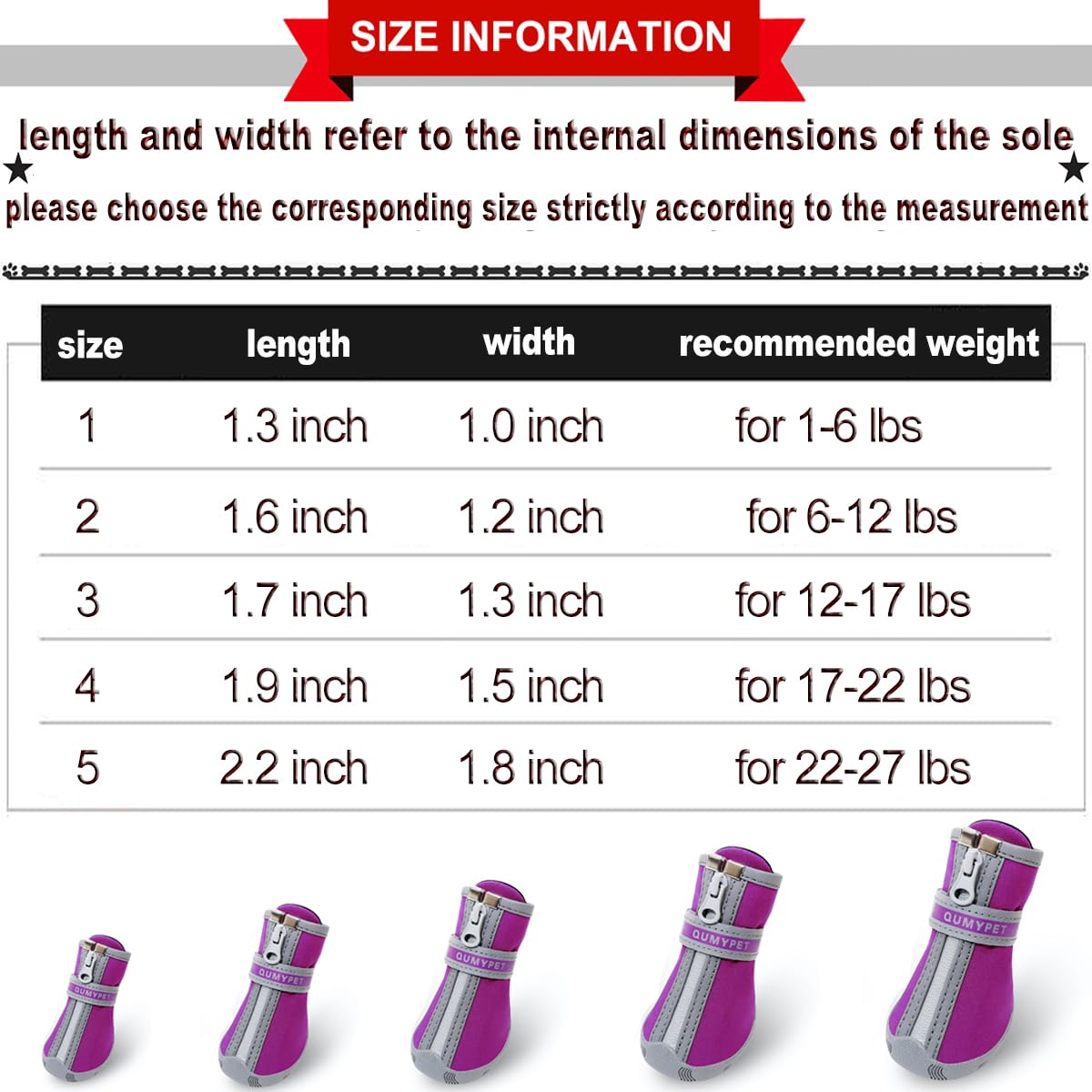 Qumy Dog Shoes For Small Dogs, Puppy Dog Boots & Paw Protector For Winter Snow Day, Summer Hot Pavement, Waterproof In Rain Weat