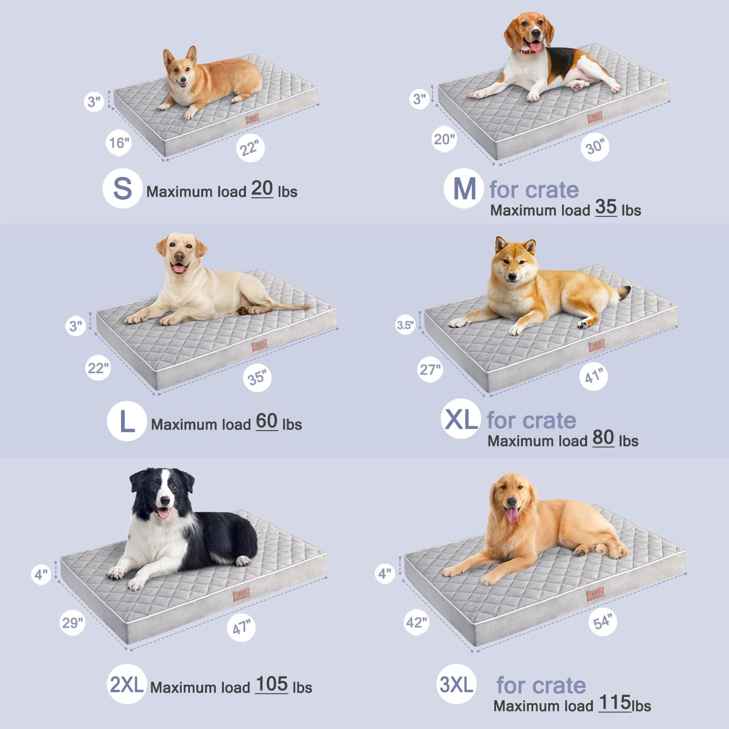 Western Home Wh Dog Beds For Large Dogs, Xxl Dog Bed For Crate Orthopedic Crate Beds For Large Dogs Washable Cover Waterproof Eg