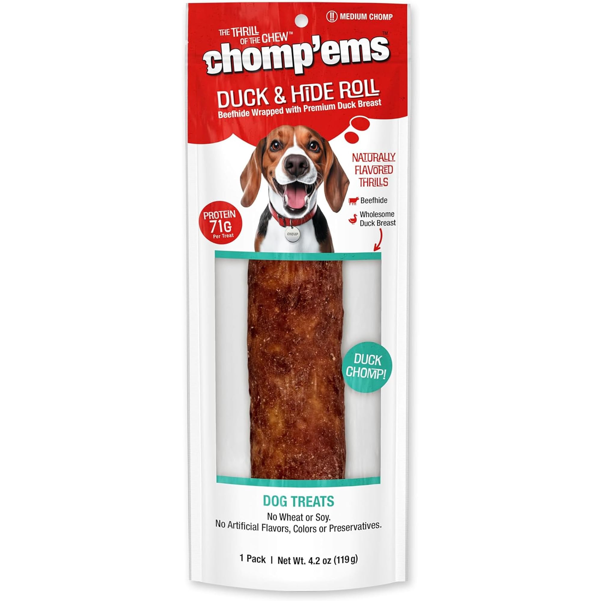 Chompems Premium Beefhide Chew for Dogs, 1 Chew