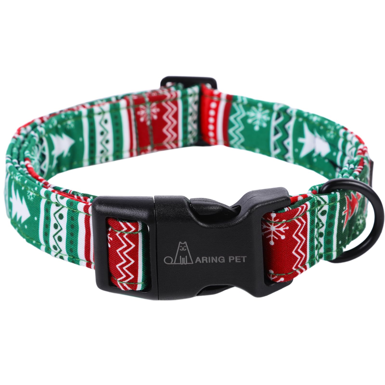 Aring Pet Christmas Dog Collar - Cute Cotton Lightweight Dog Collars, Adjustable Christmas Pet Collars Puppy Collar With Quick R