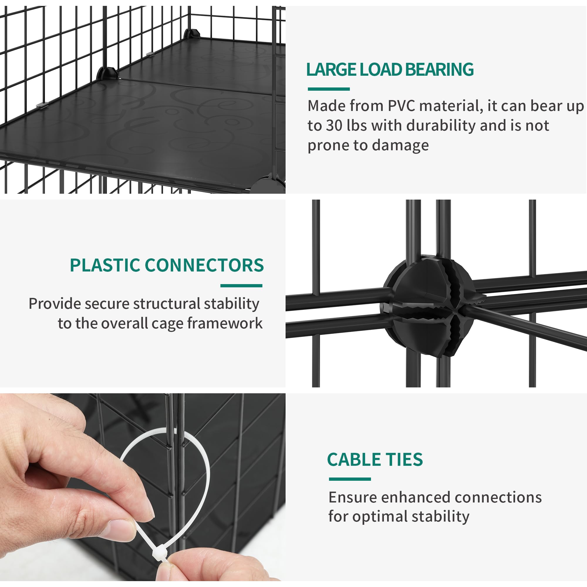 Yitahome Indoor Cat Cage 2 Tier Kitten Cage House Outdoor Cat Enclosure Ferret Cage Diy Pet Playpen Detachable Metal Kennel For