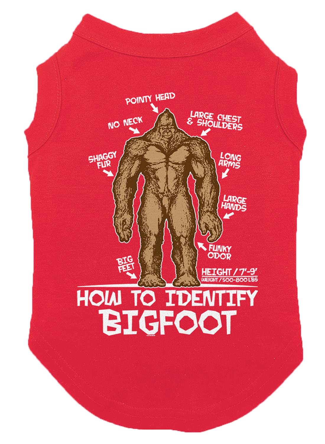 How To Identify Bigfoot - Dog Shirt (Red, Medium)