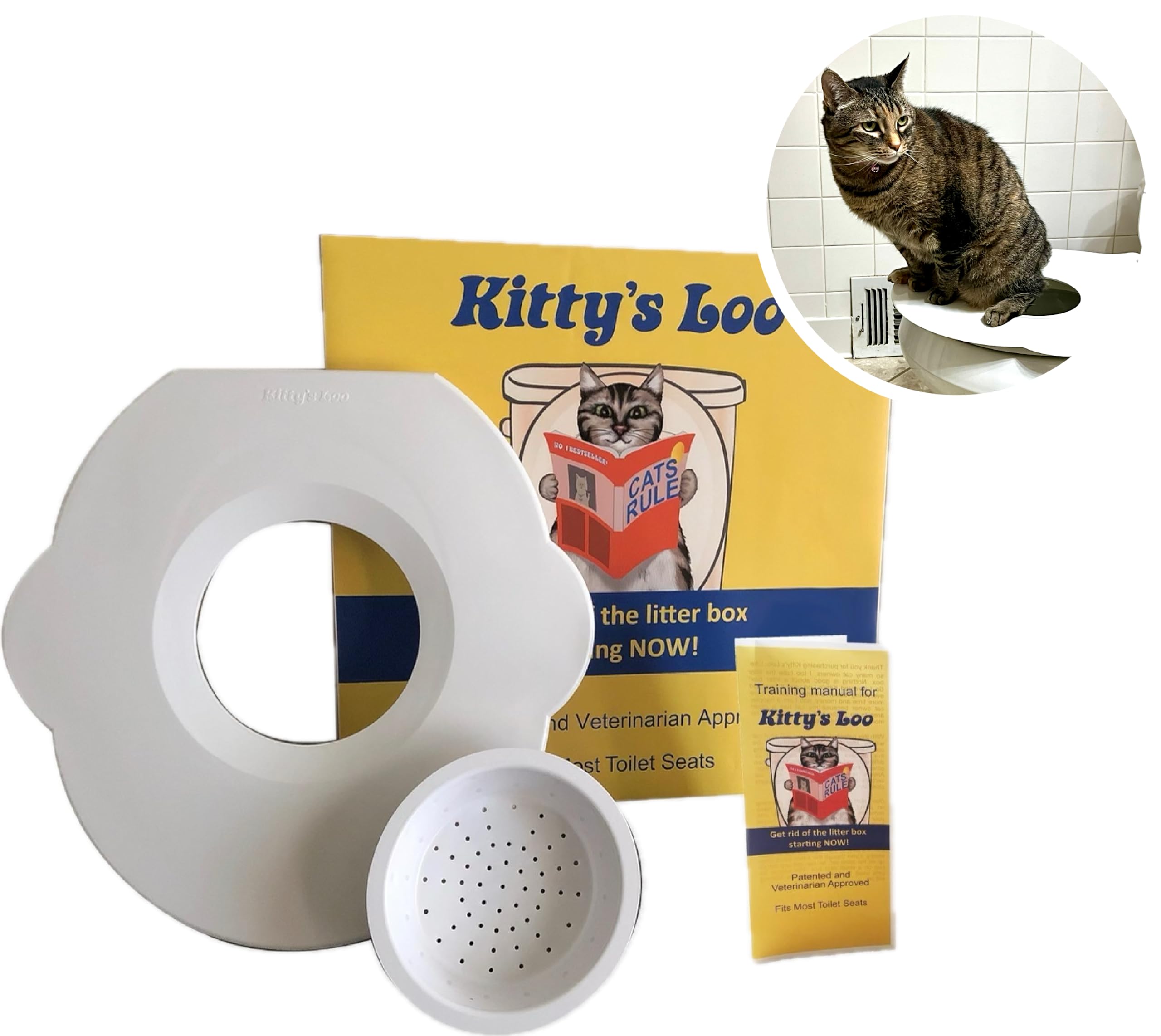 Cat Toilet Training Kit By Kitty'S Loo -The Original Cat Trainer Seat - American Made - Portable, Durable And Reusable