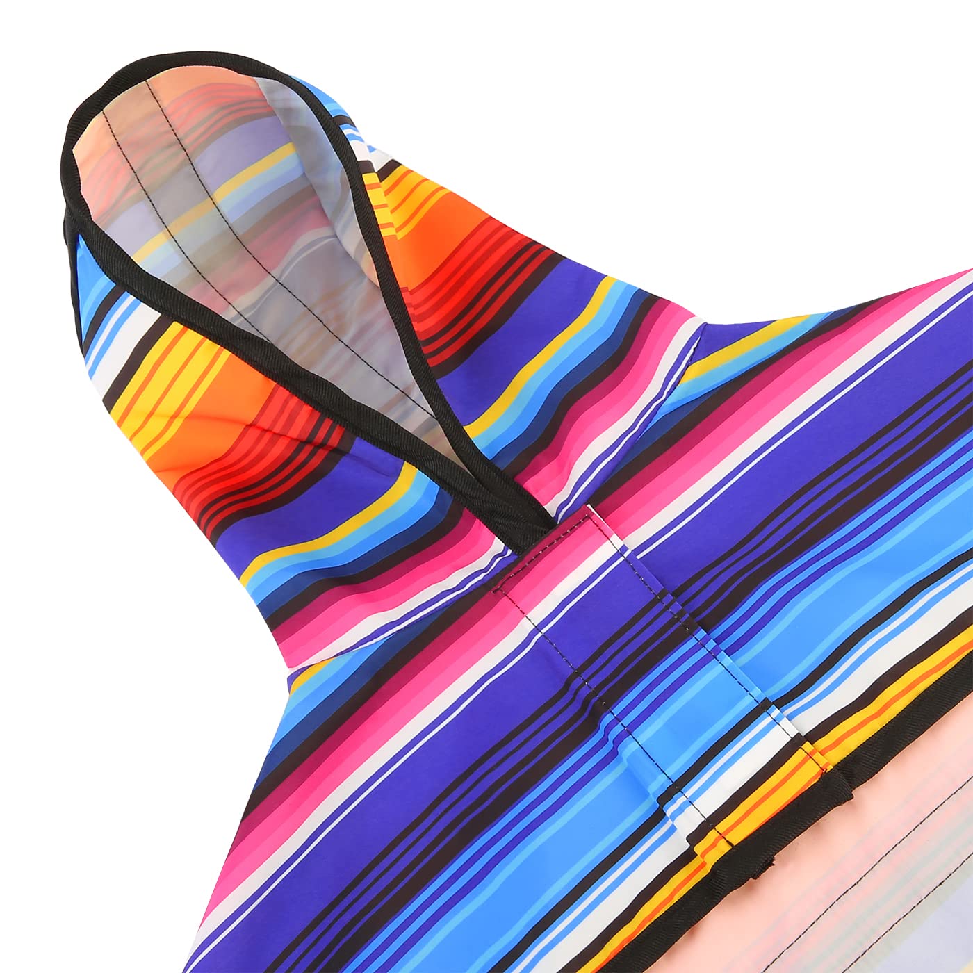 Hde Dog Raincoat Hooded Slicker Poncho For Small To X-Large Dogs And Puppies Baja Stripes - L