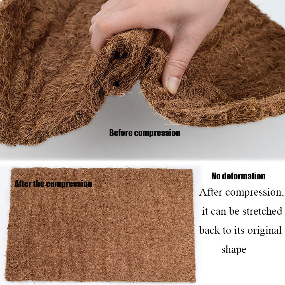 Hamiledyi Reptile Carpet Natural Coconut Fiber Tortoise Carpet Mat For Pet Terrarium Liner Reptile Supplies For Lizard Snake Chamelon Turtle Bedding Bunny Rabbit Mat (2*Sheets)