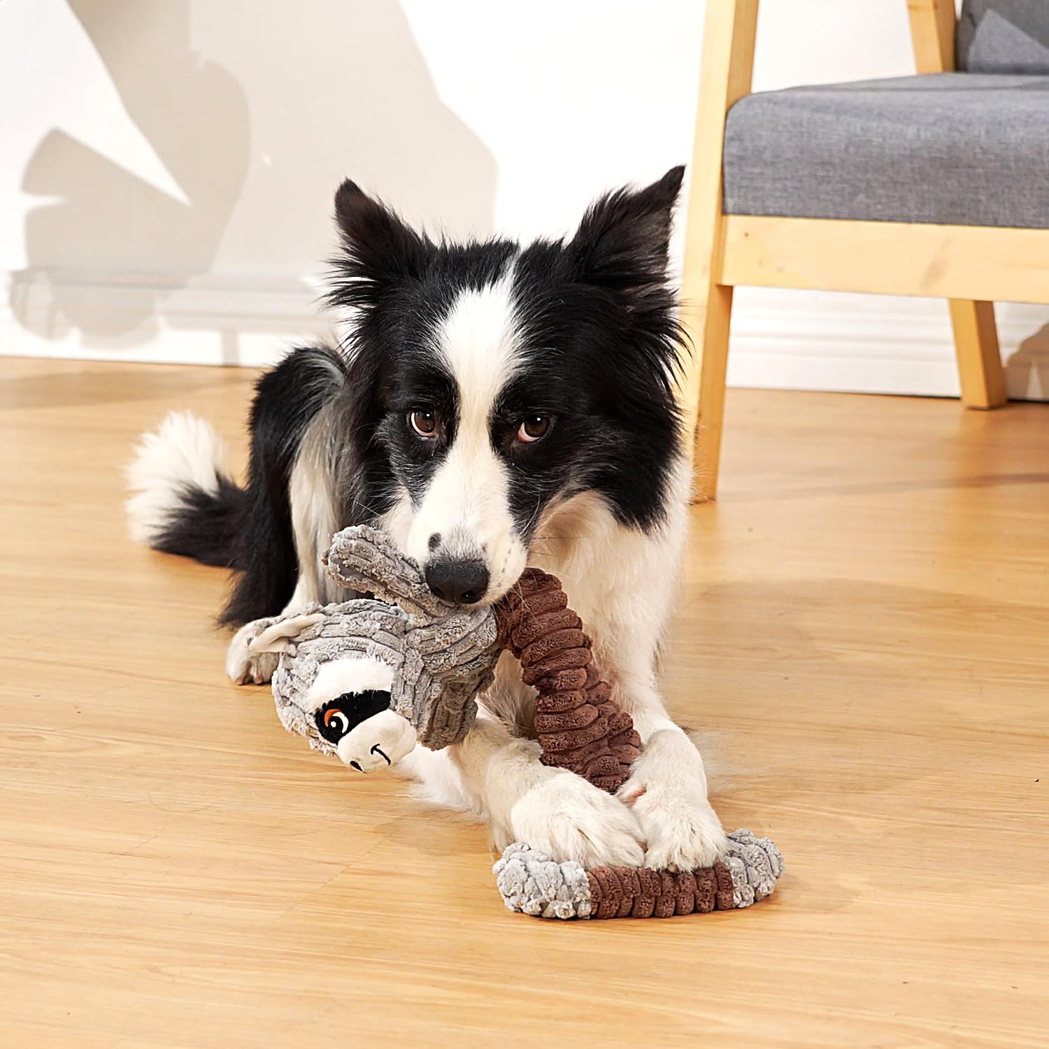 Sedioso Tug Of War Dog Toy, Durable Large Breed Dog Toy, Though Stuffed Dog Squeaky Toy With Crinkle Paper For Small, Middle And