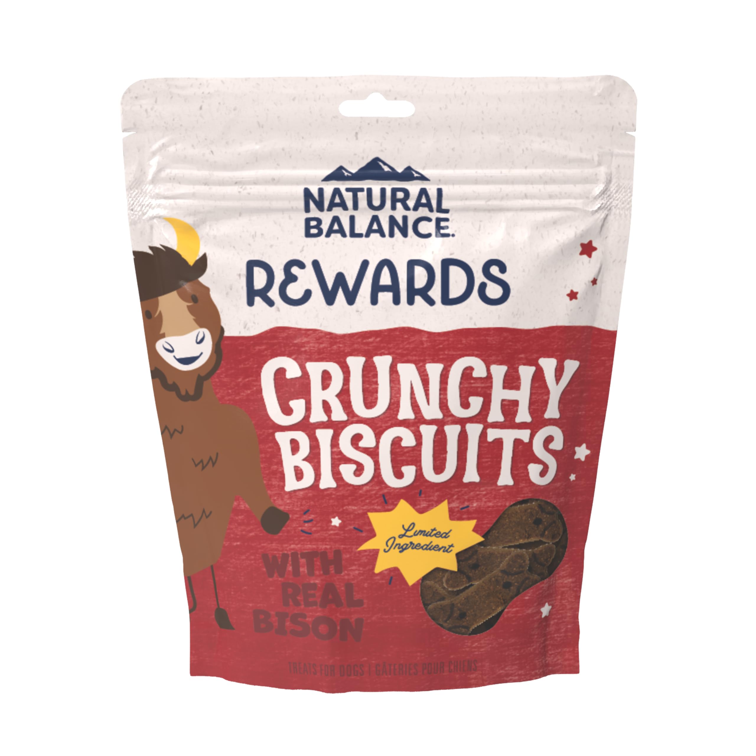 Natural Balance Limited Ingredient Rewards Crunchy Biscuits, Grain-Free Dog Treats for Adult Dogs of All Breeds, Sweet Potato & 