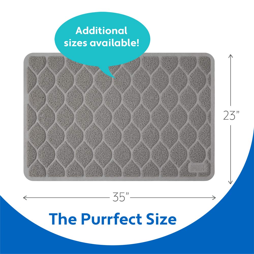 Mighty Monkey Waterproof Bpa Free Cat Litter Box Trapping Mat, Easy Clean Floors, Textured Baking, Soft On Sensitive Kitty Paws,