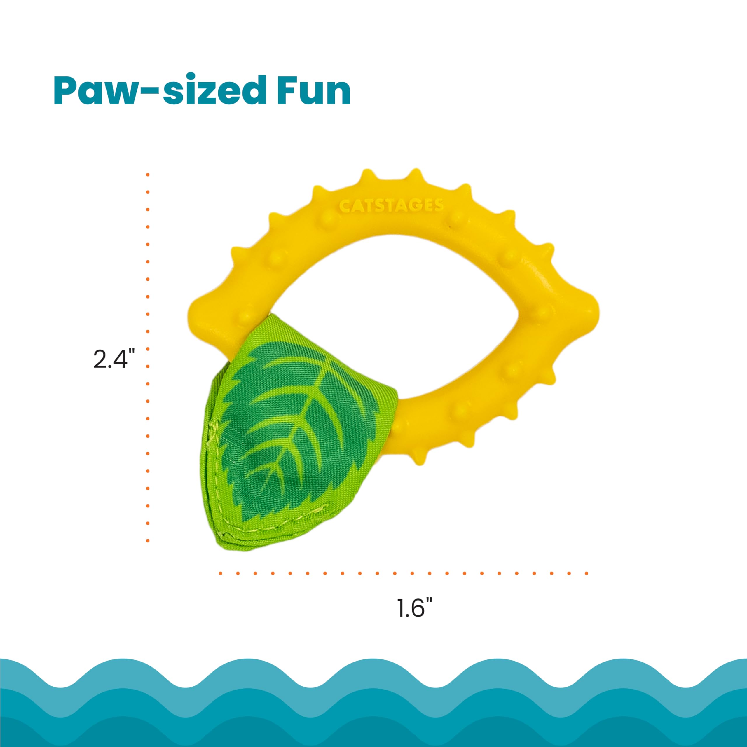 Catstages Dental Lemon Teether, Soft And Textured Cat Chew Toy, Catnip Oil Coating, Yellow