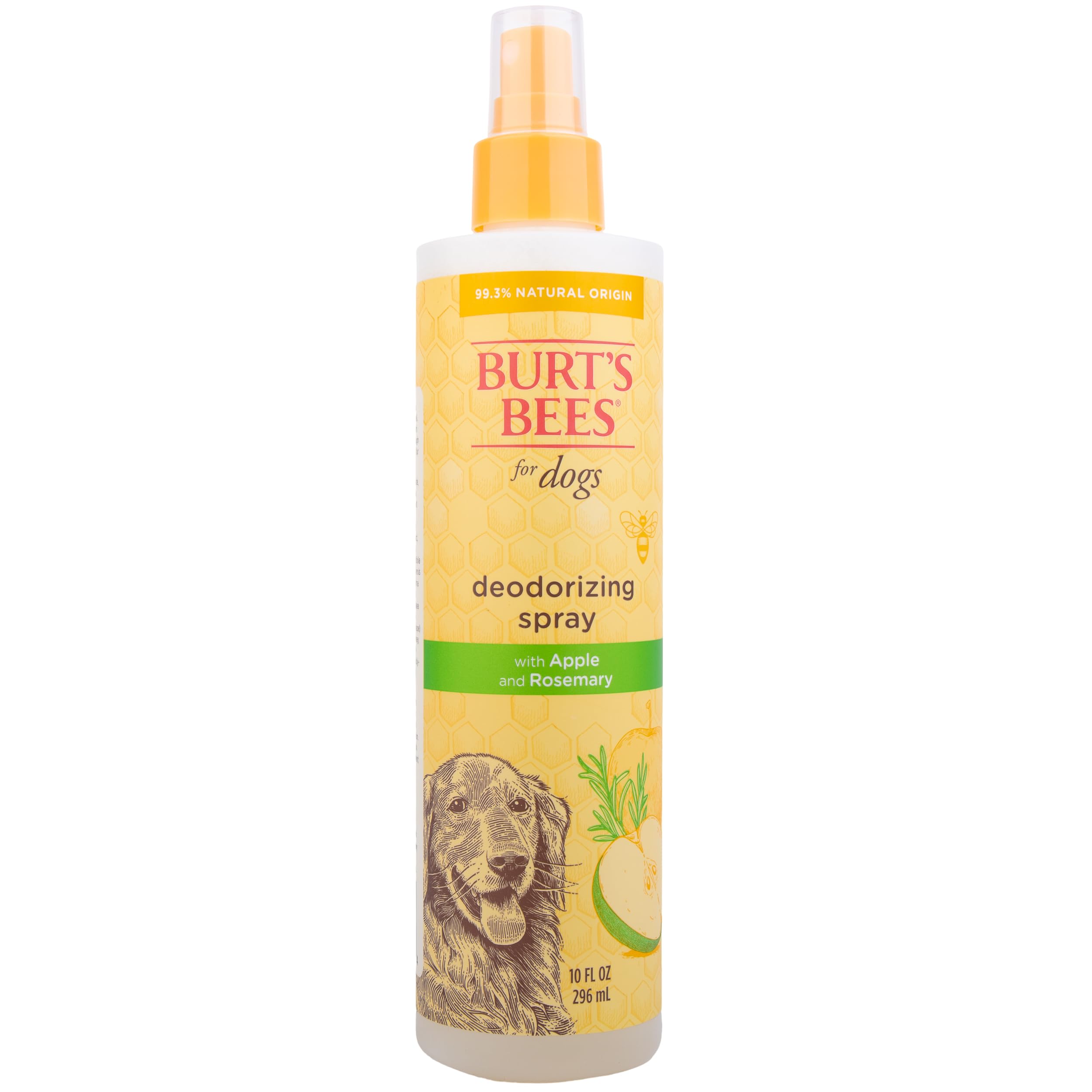 BURTS BEES FOR PETS Deodorizing Spray for Dogs with Apple and Rosemary, 99.7% Natural Origin Formulas, Waterless Dog Shampoo - 