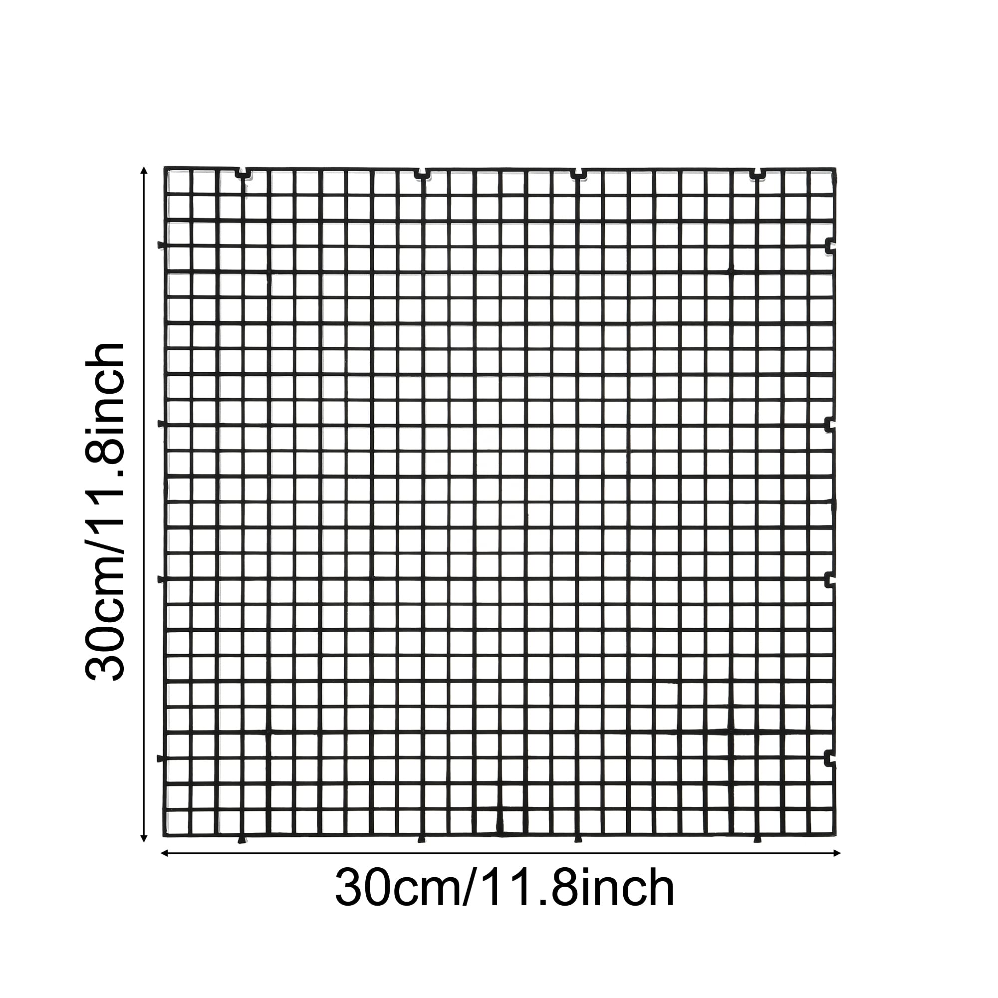 Aquarium Fish Tank Bottom Isolation 4 Pcs, Plastic Egg Crate Grid Divider Tray Egg (L 4Pcs Black)