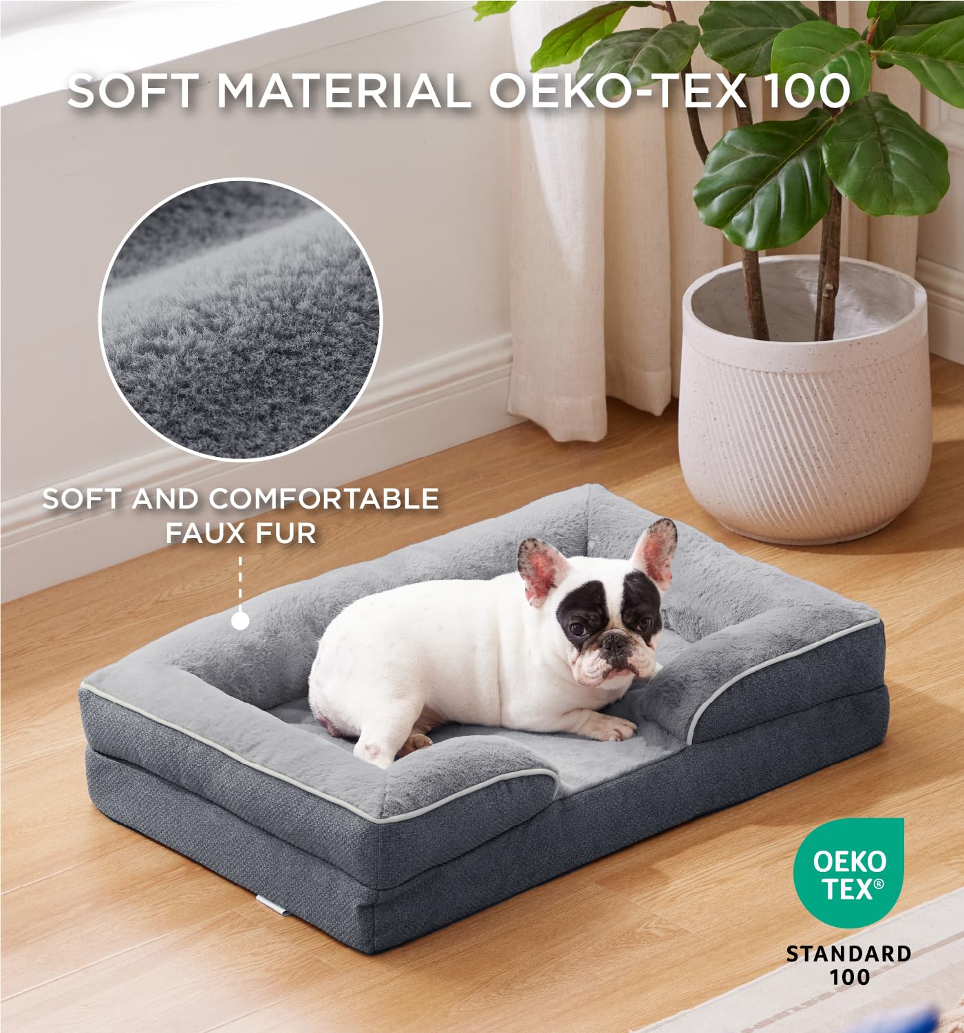 Made4Pets Orthopedic Dog Bed for Medium Dogs, Supportive Foam Medium Pet Bed Sofa with Washable Removable Cover, Waterproof Dog