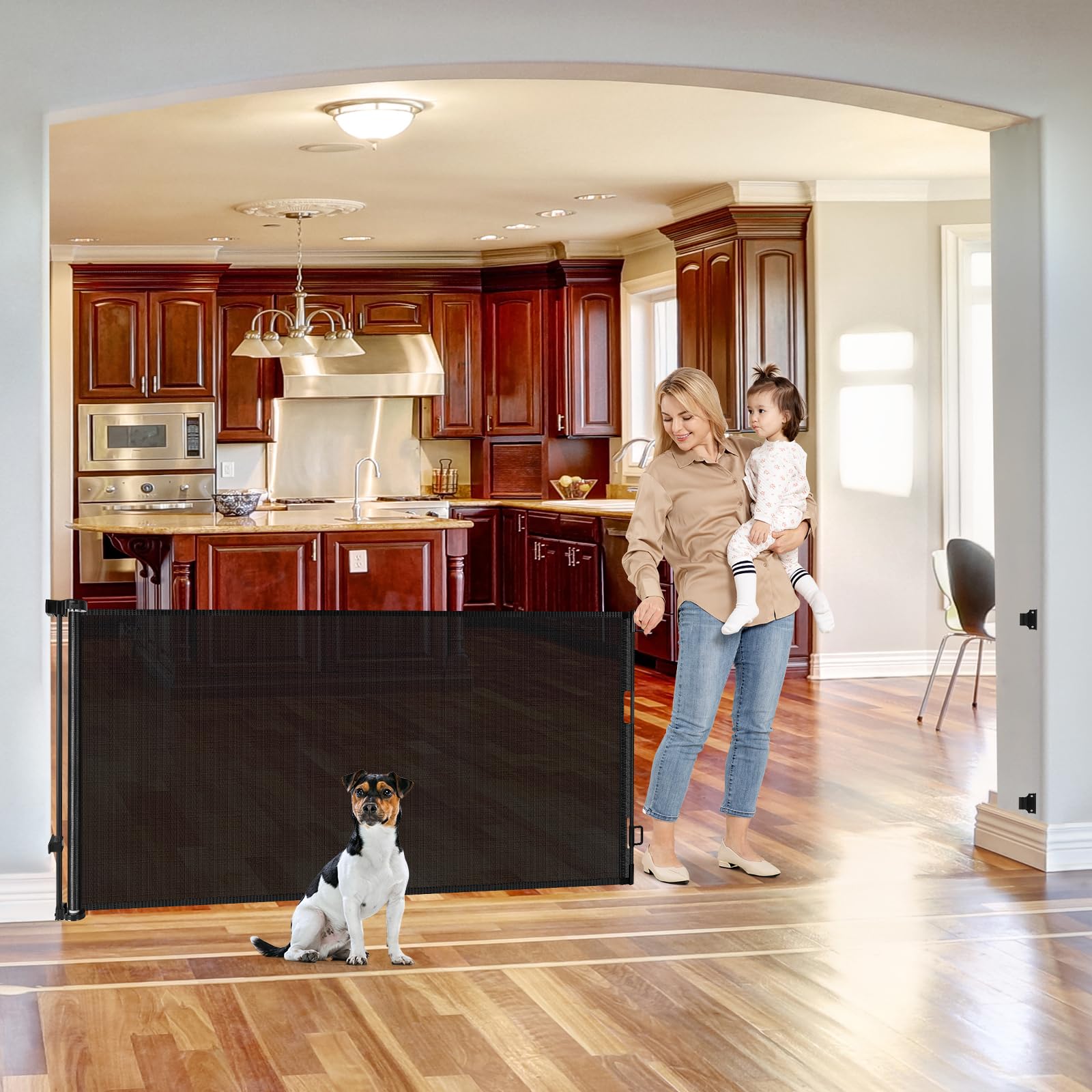 75 Inch Extra Wide Retractable Baby Gate for Wide Openings Child Gate Indoor Outdoor Retractable Gate Large Baby Gate Retractabl