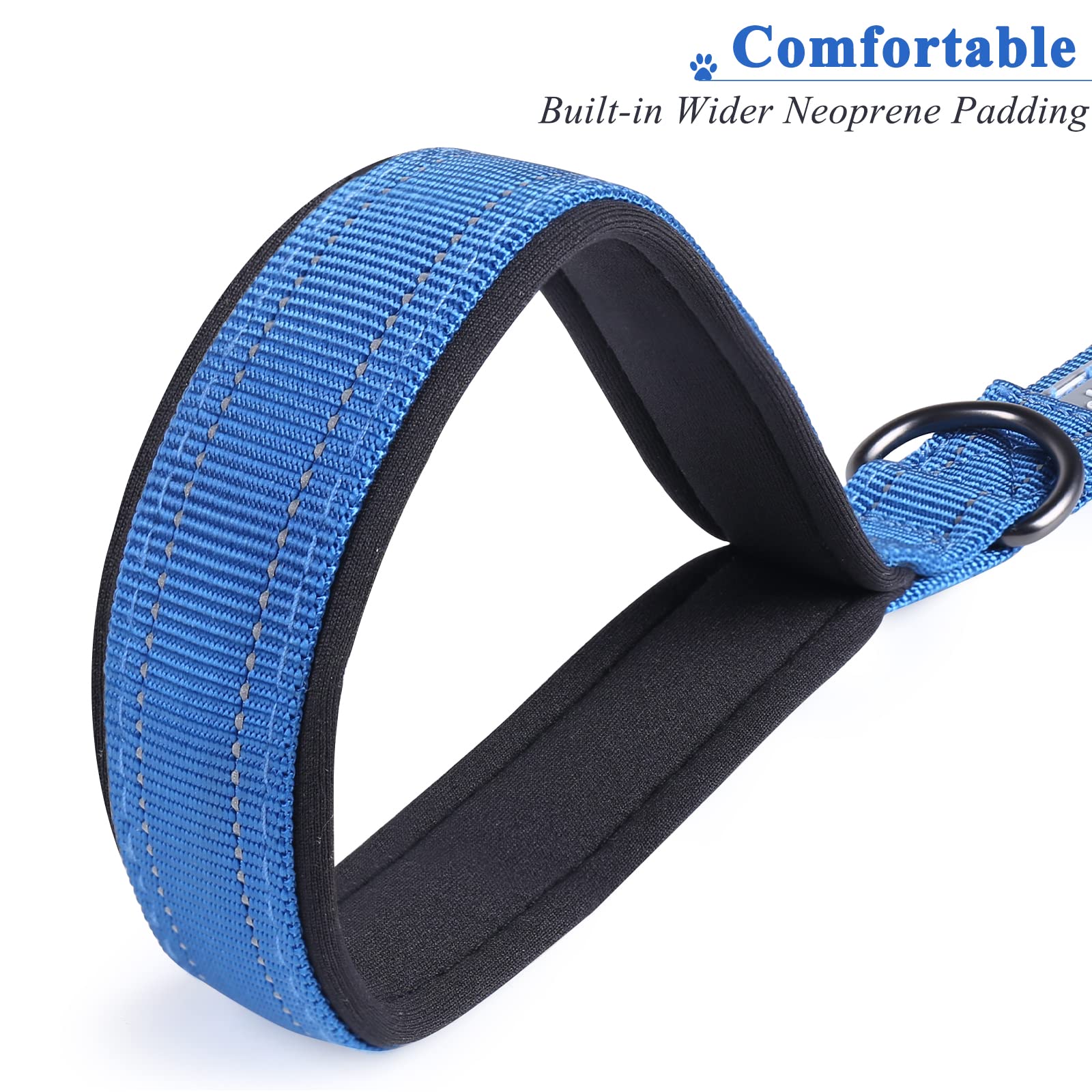 Vivaglory Short Dog Leash For Medium & Large Dogs, 18Inch, Blue