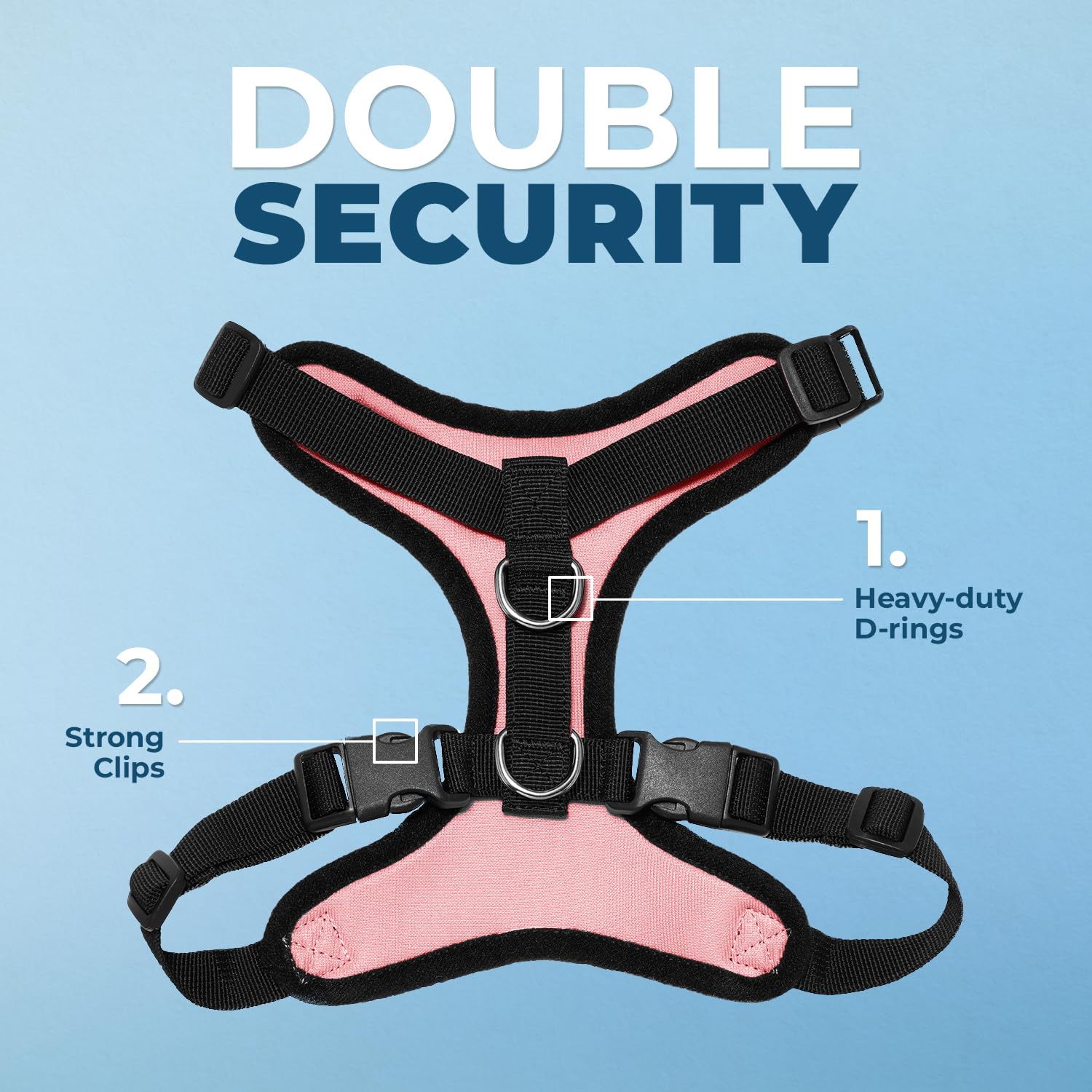 Voyager Step-in Pet Harness - All Weather Mesh, Adjustable Step in Harness for Cats and Dogs by Best Pet Supplies - Pink/Black T