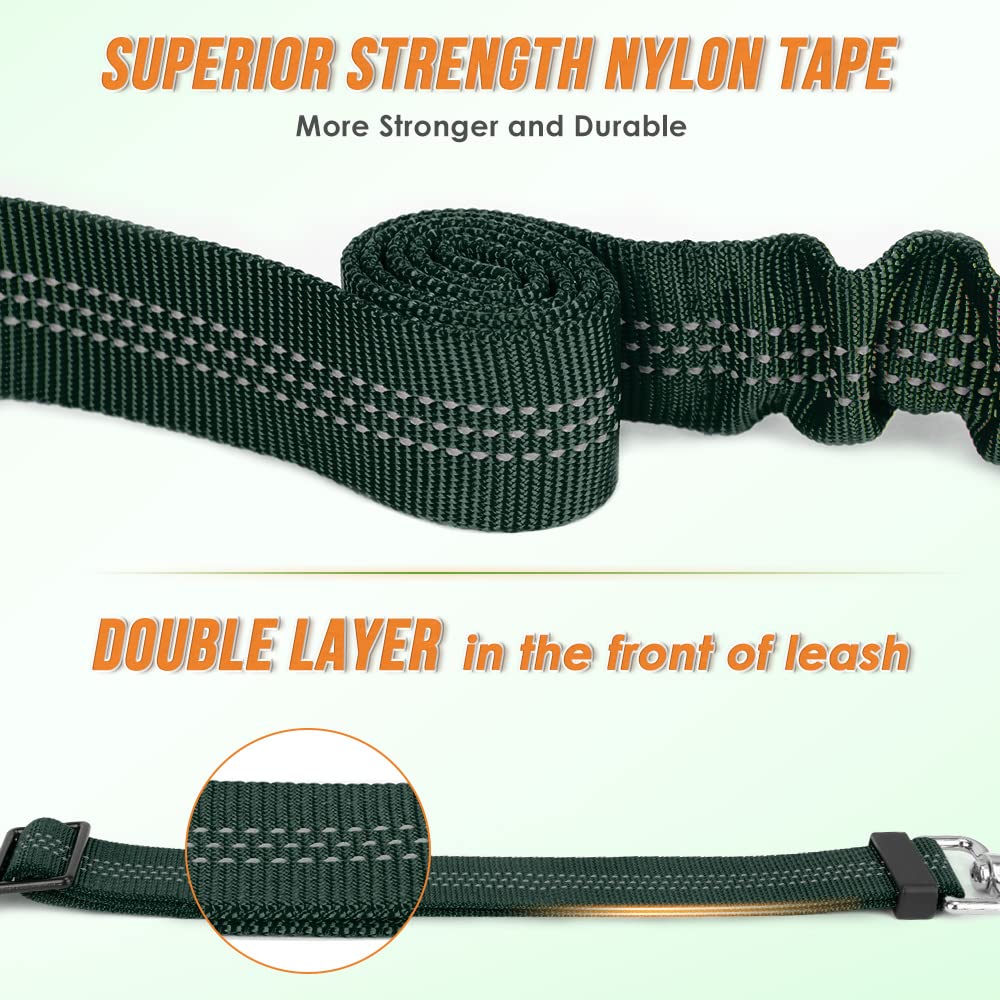 Autowt Double Dog Leash, No Tangle 360?Swivel Rotation Reflective Lead Attachment Adjustable Length Dual Two Dog Lead Splitter, Comfortable Shock Absorbing Walking Training For 2 Dogs