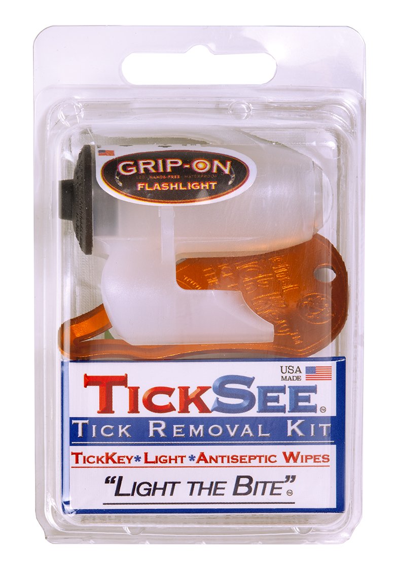 Tipsee Light Ticksee Tick Removal Kit, Tick Remover for Humans and Pets, Original Tick Key Removal Tool with Glo-N-Dark LED Ligh
