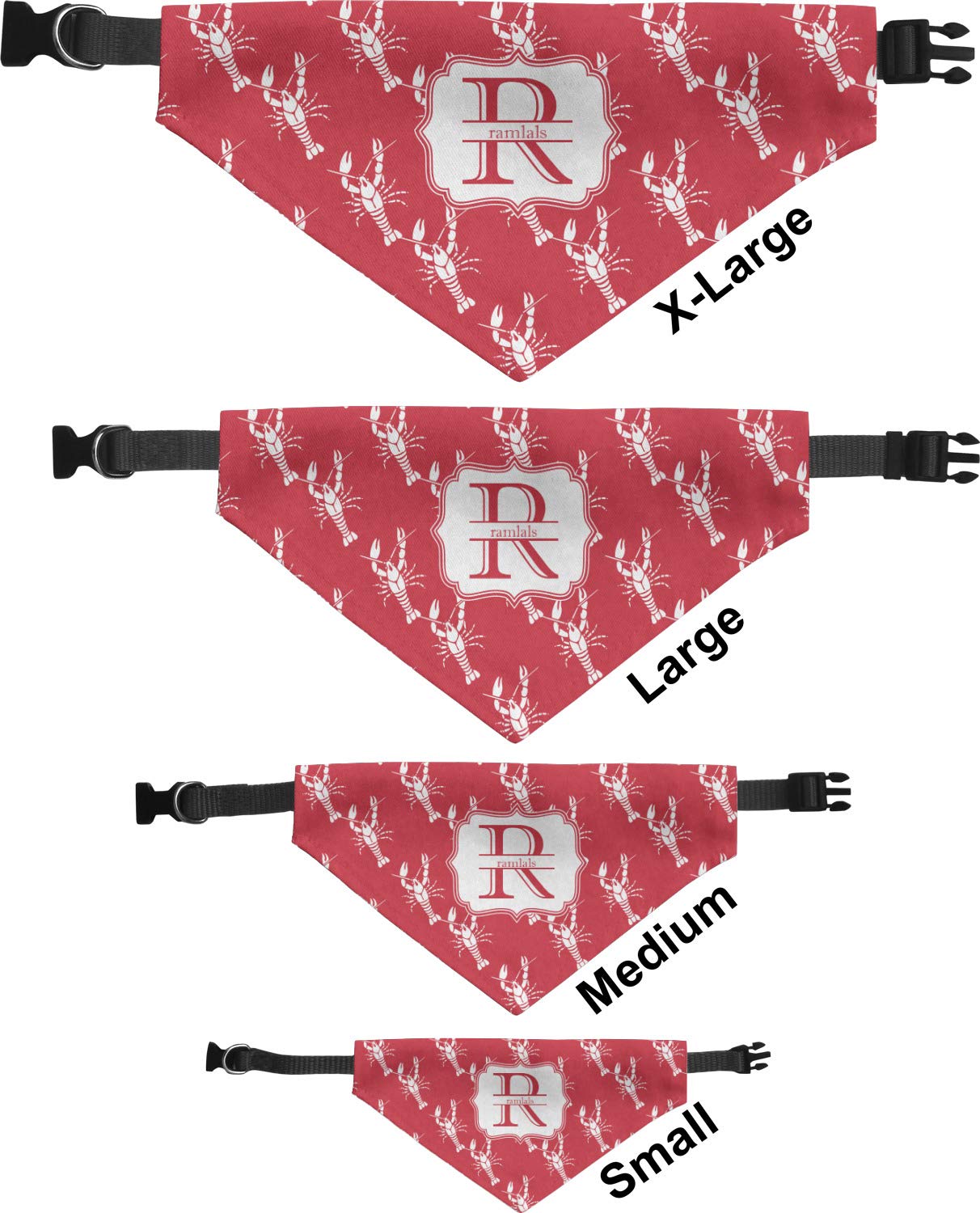 Rnk Shops Personalized Crawfish Dog Bandana - Small