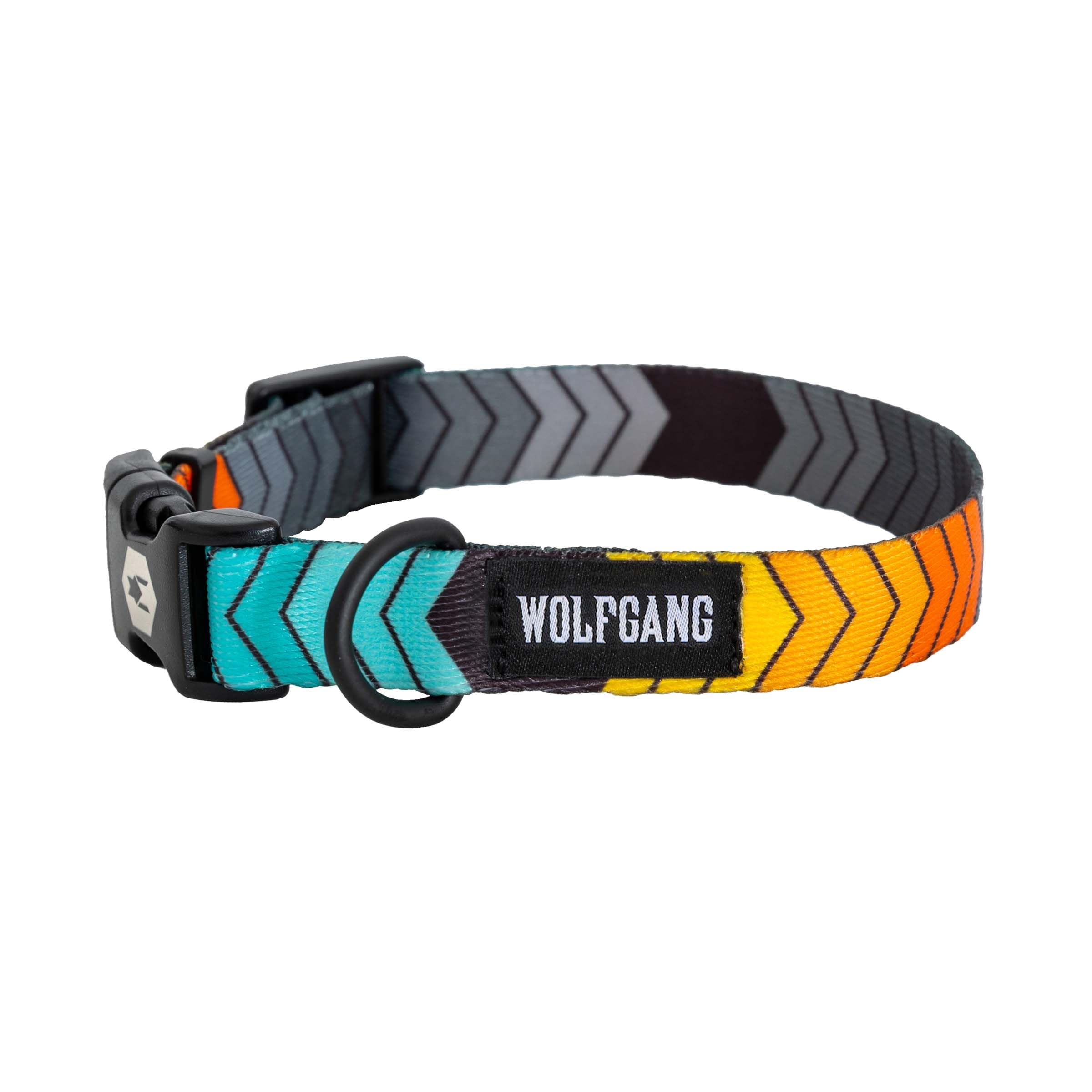 Wolfgang Heavy Duty, Adjustable Dog Collar with Quick Release Nylon Buckle for Walking & Training, ChevTech Print, Small