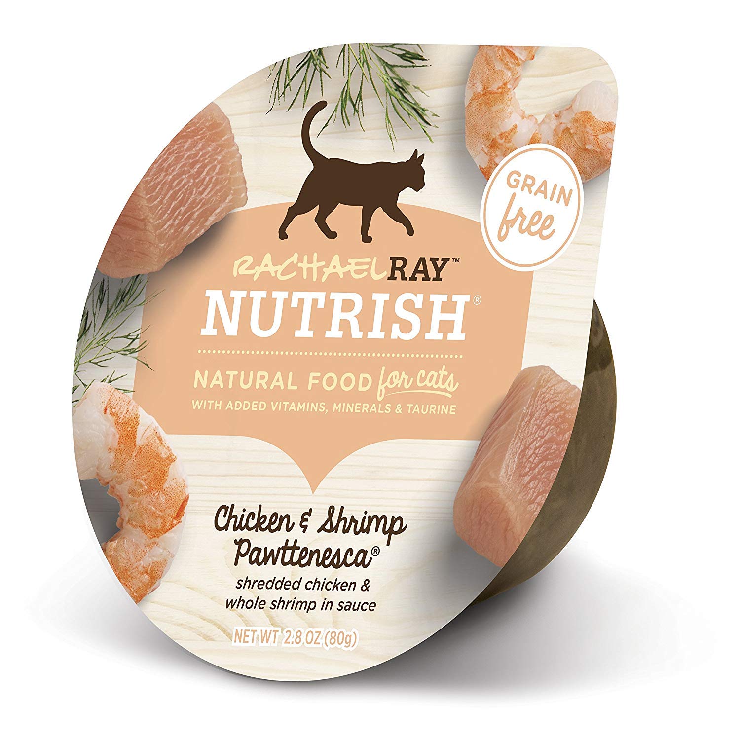 Rachael Ray Nutrish Natural Wet Cat Food, Chicken & Shrimp Pawttenesca Recipe, 2.8 Ounce Cup (Pack of 12), Grain Free