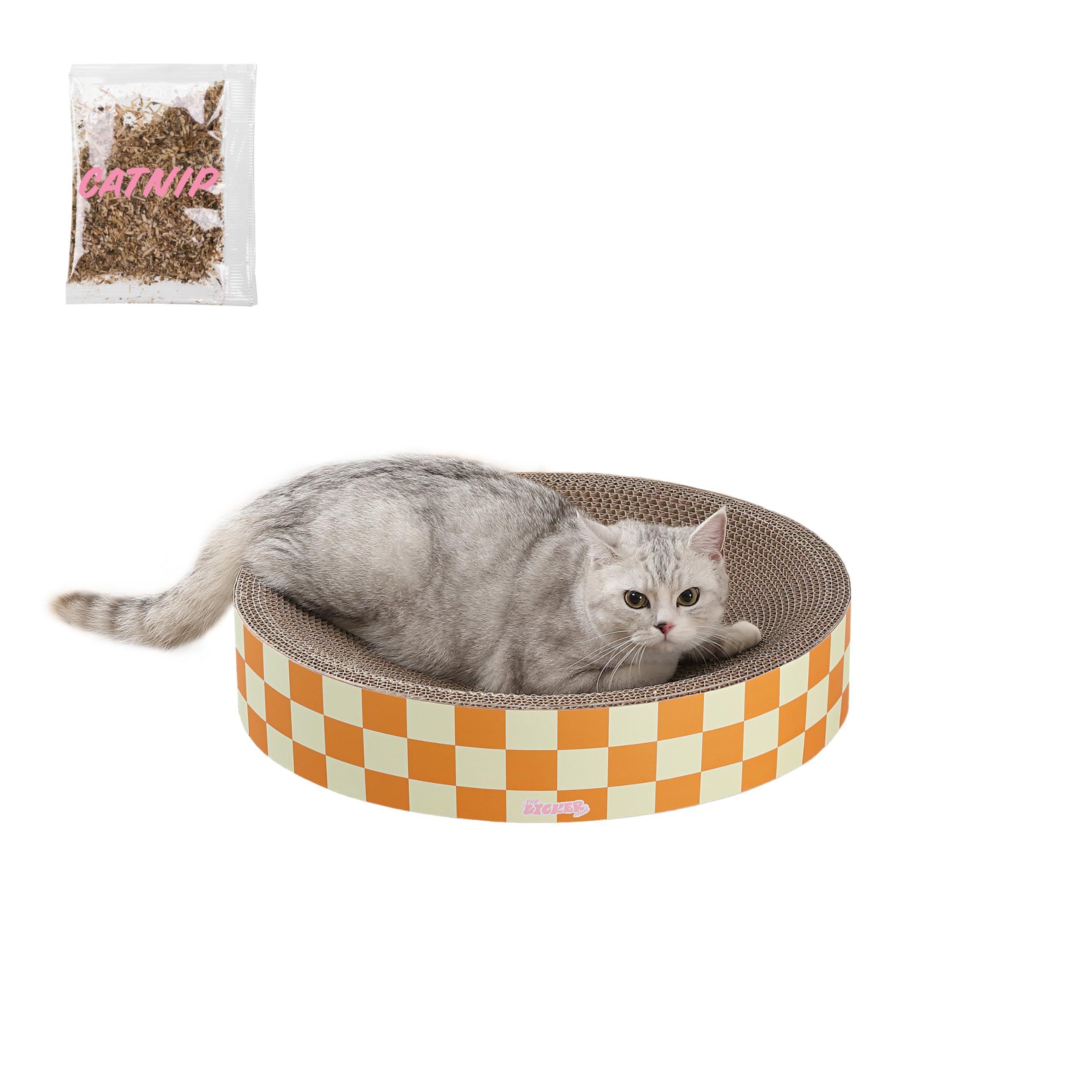 The Licker Store Csr1010G Nelson 20.13'' Modern Cardboard Round Bowl Cat Scratcher With Catnip, Citrus