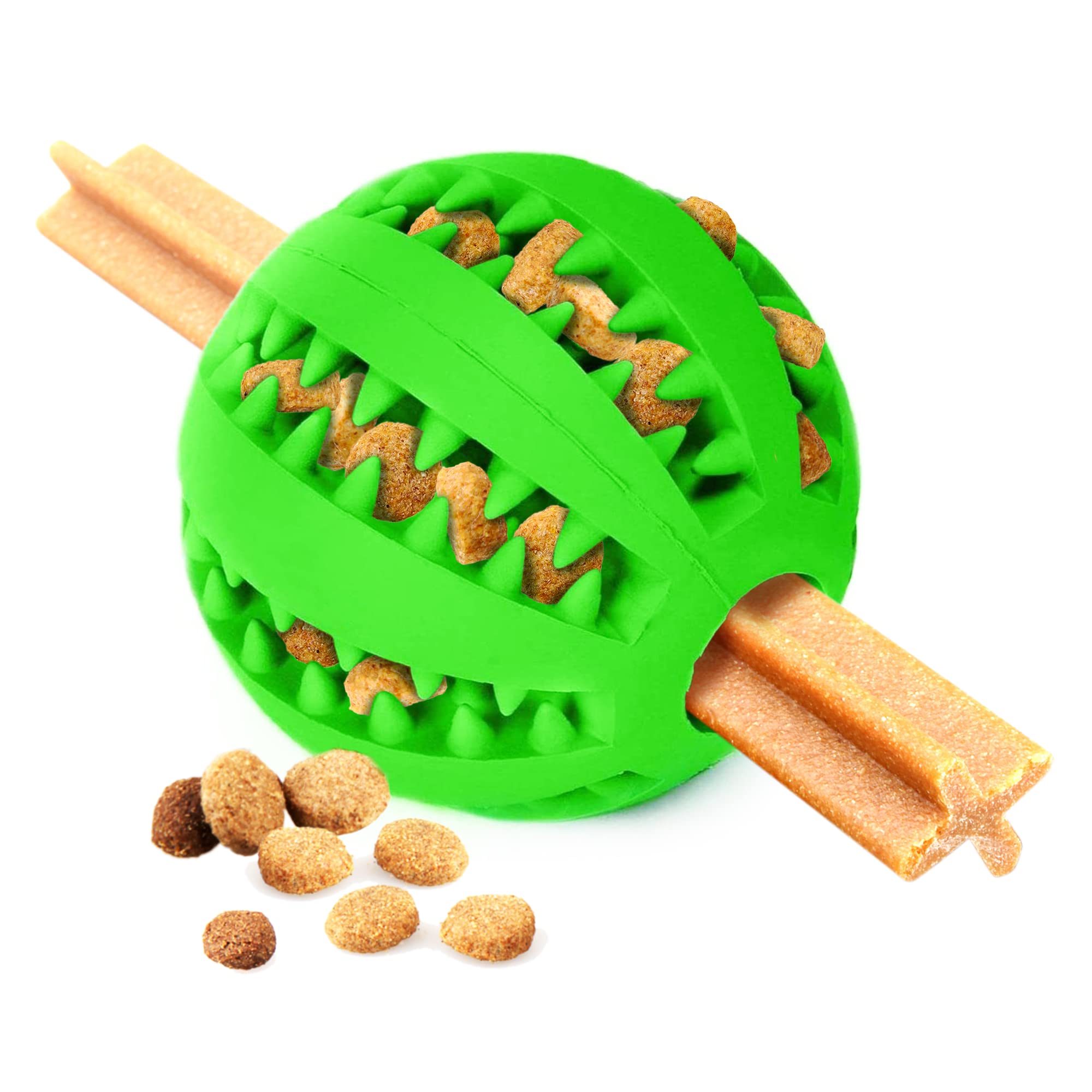 SunGrow Teething Treat Chew Ball for Rabbit, Ferret, Guinea Pig, Puppy, Kitten Tooth Clearing Puzzle Treat Dispenser, Aquarium F