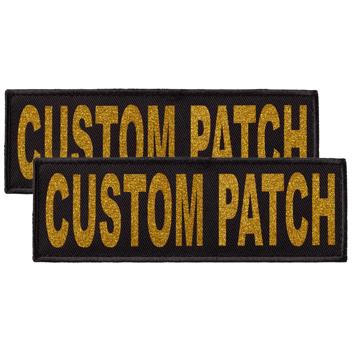 Dogline Custom Patch With Glitter Letters For Dog Vest Harness Or Collar Customizable Bling Text Personalized Patches With Hook Backing Name Agility Service Dog Esa 2 Patches B Gold Text